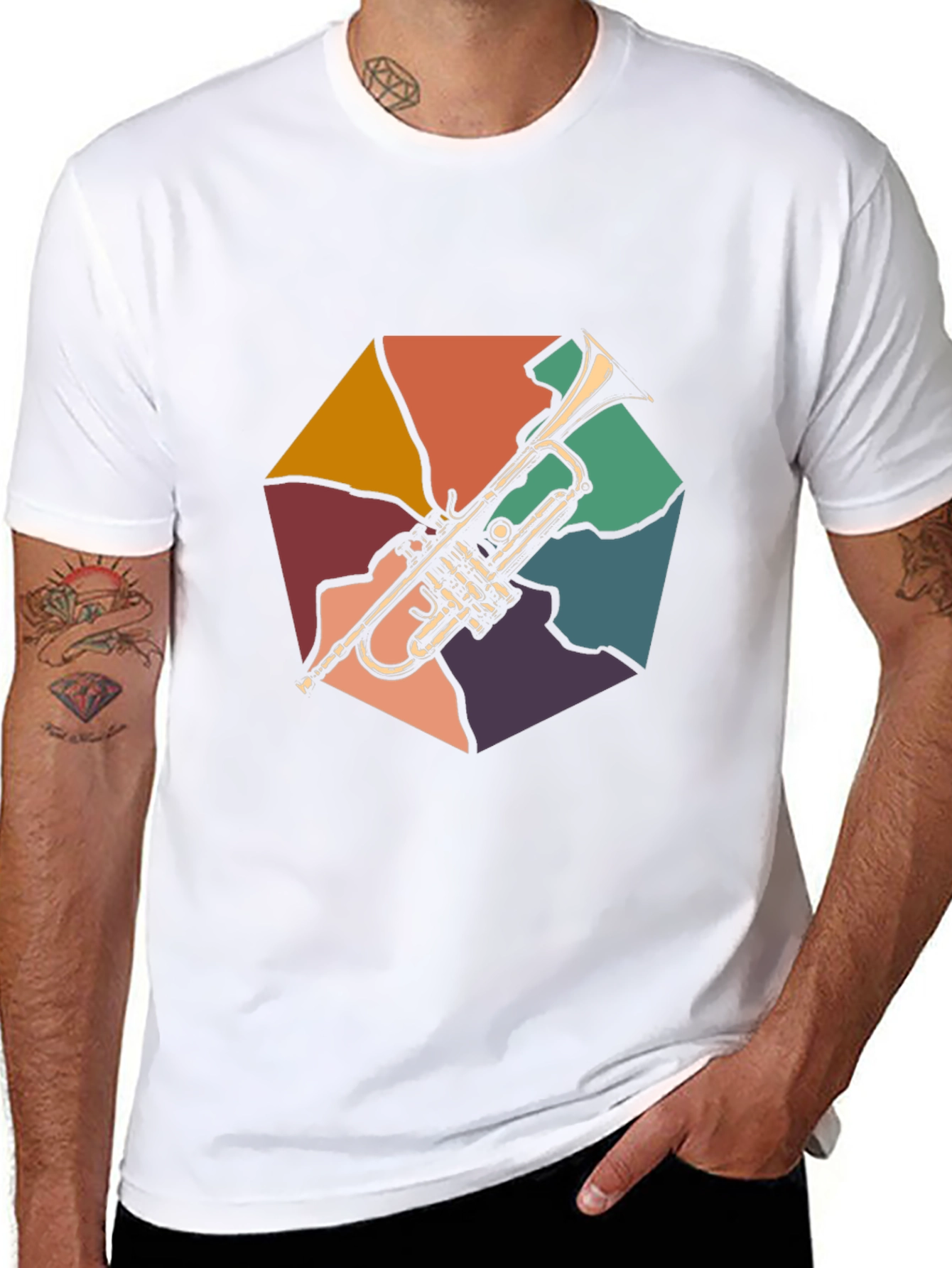 Black Trumpet Retro T-Shirt - Black view 8