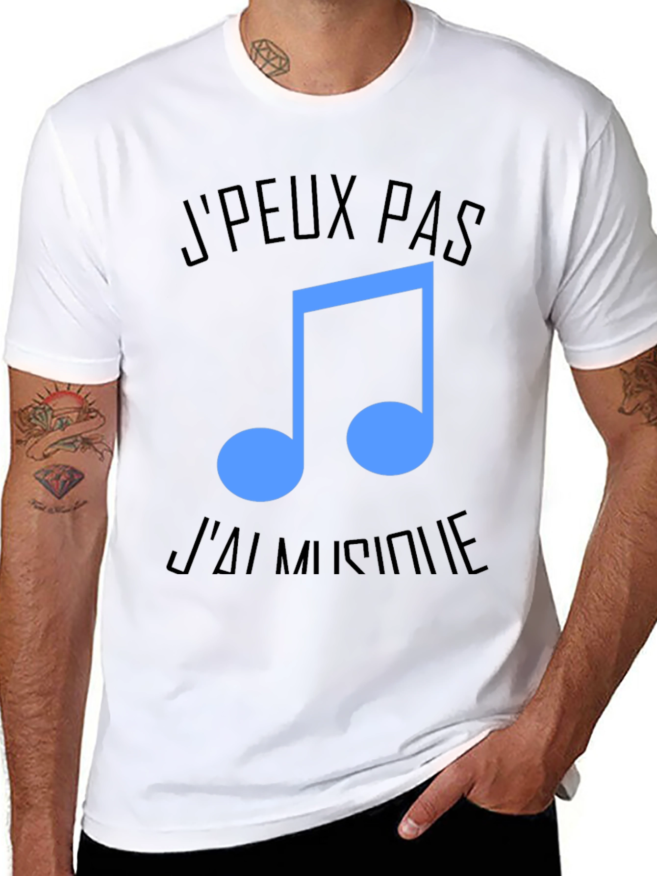 Black Music Lover Tee: "J'Peux Pas, J'ai Musique" view 8