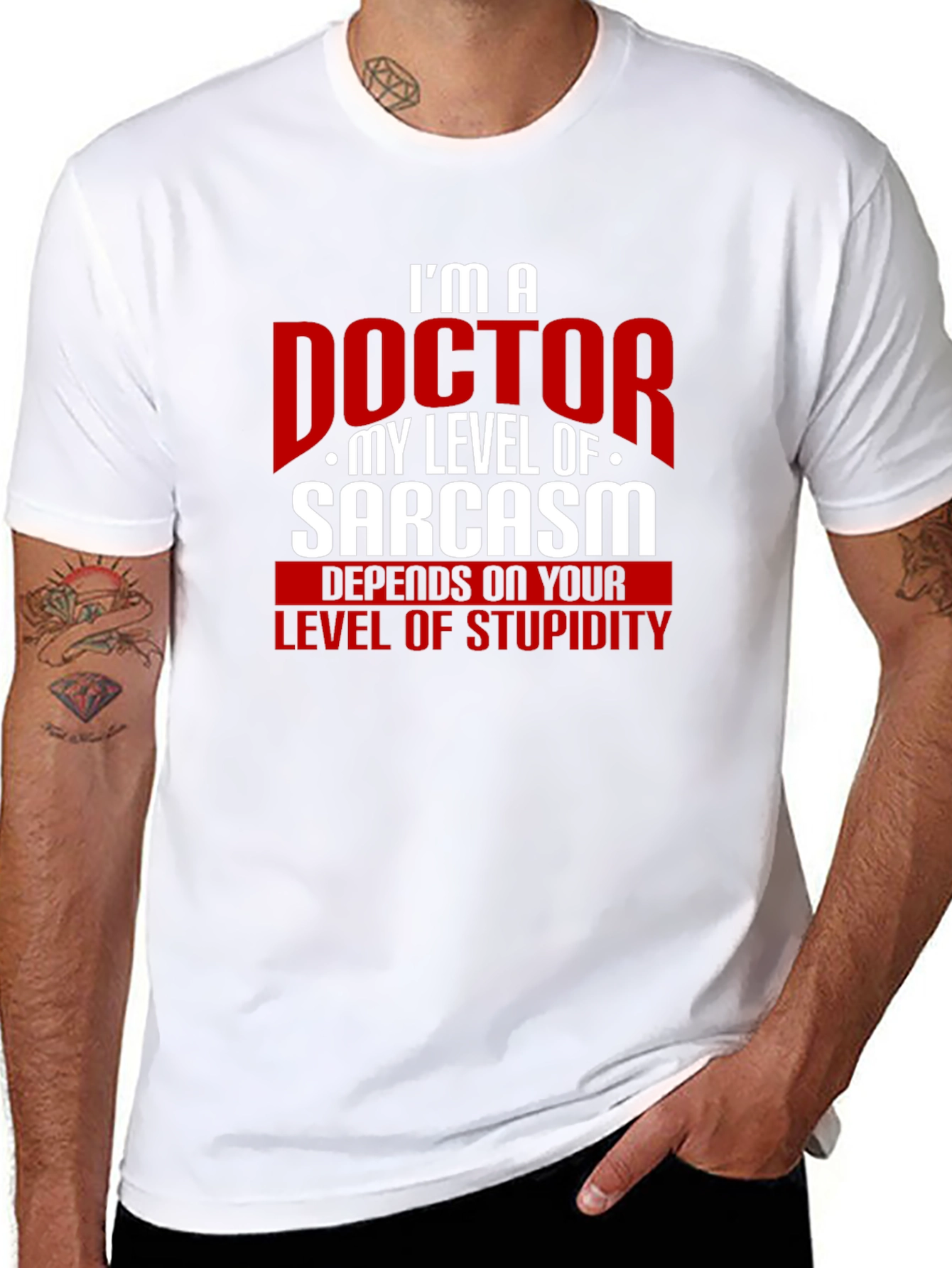 Black I'm a Doctor Sarcasm Graphic Tee view 8
