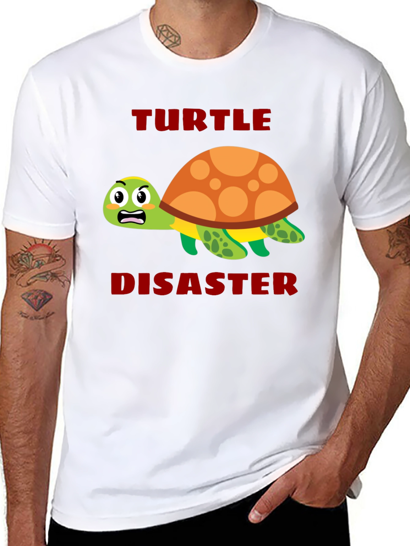 Black Turtle Disaster Graphic Tee - Funny Cartoon Turtle Shirt view 8