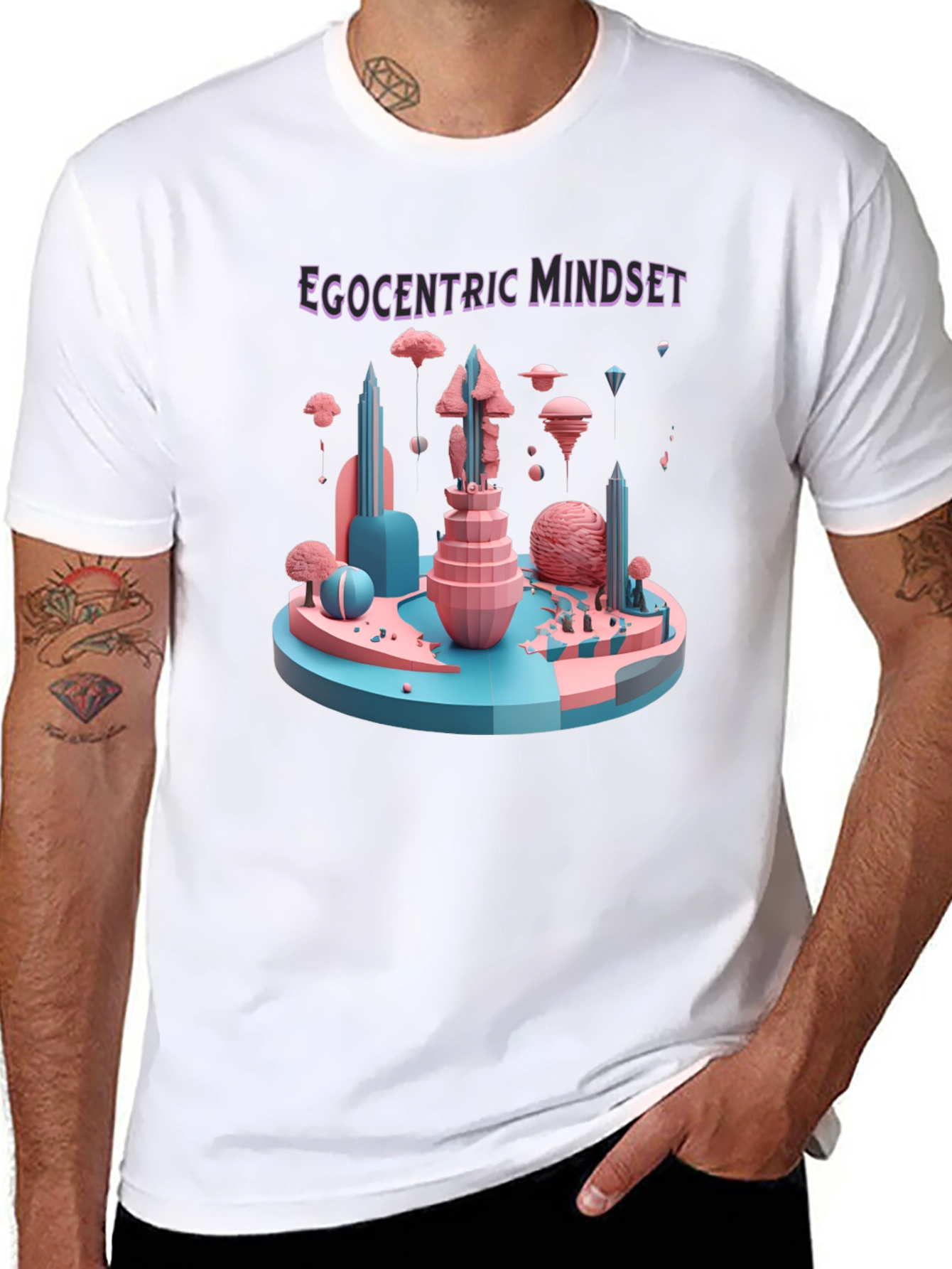 Black Egocentric Mindset Graphic Tee view 8