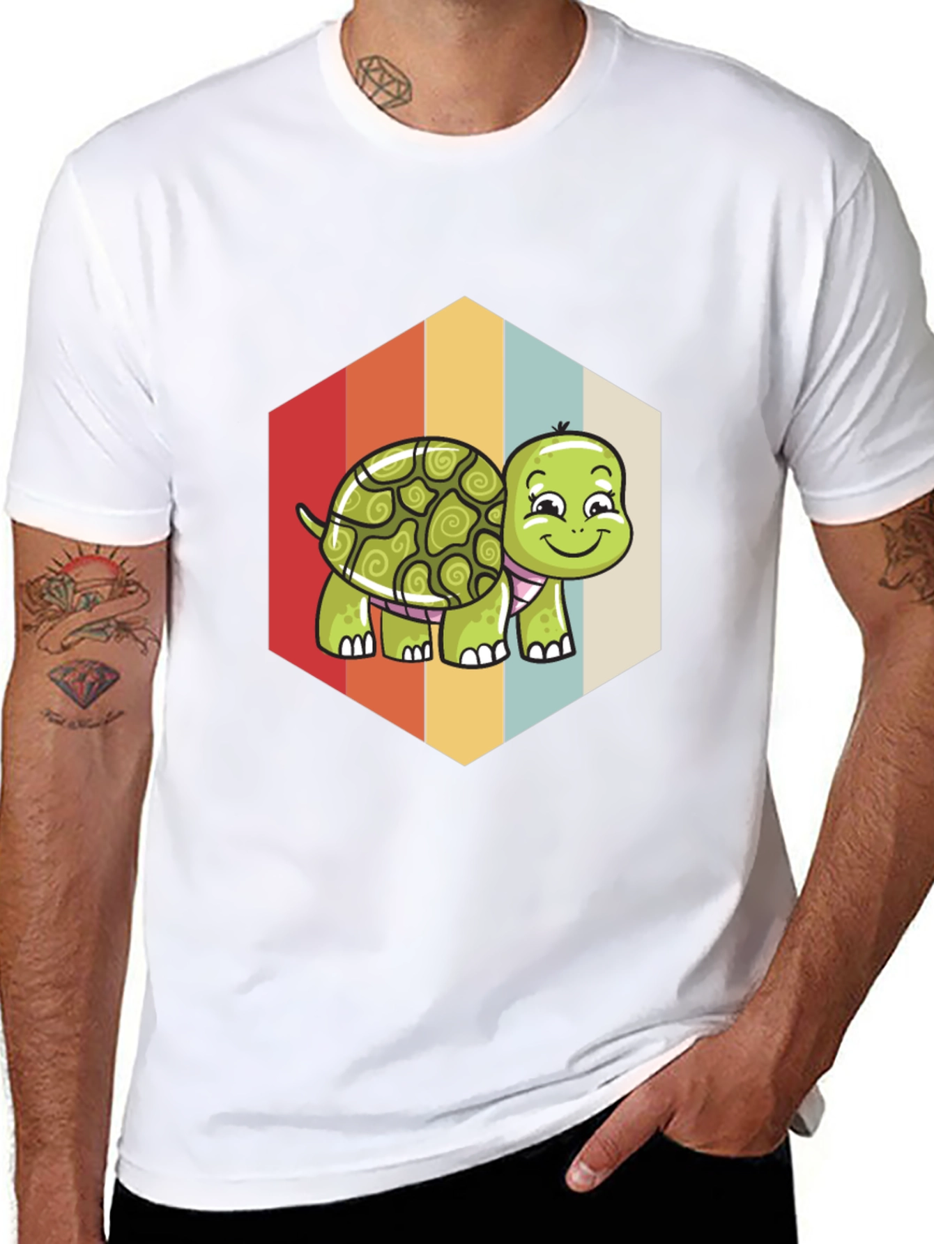 Black Retro Turtle T-Shirt - Cute Graphic Tee view 8