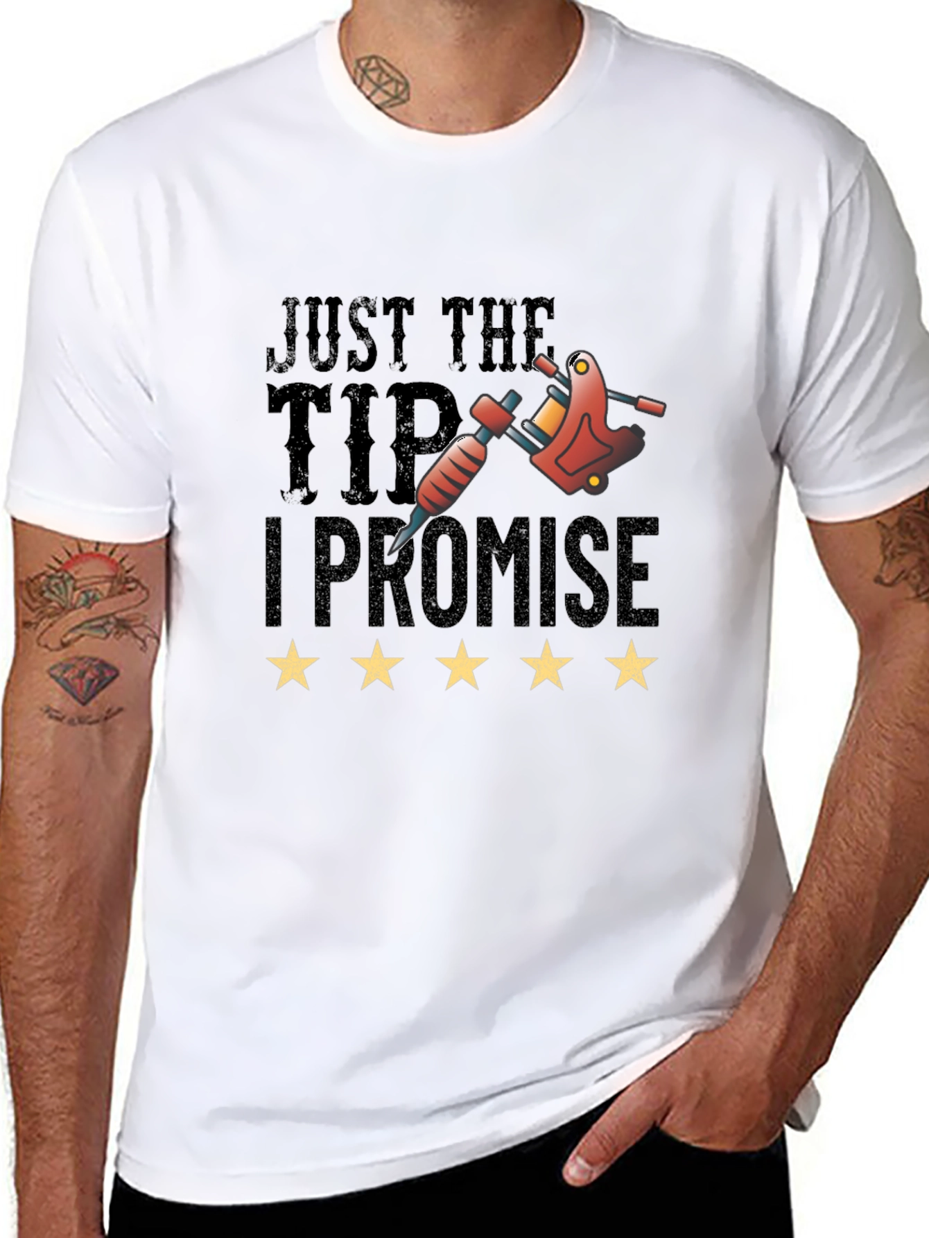 Black Just the Tip I Promise Graphic Tee view 8