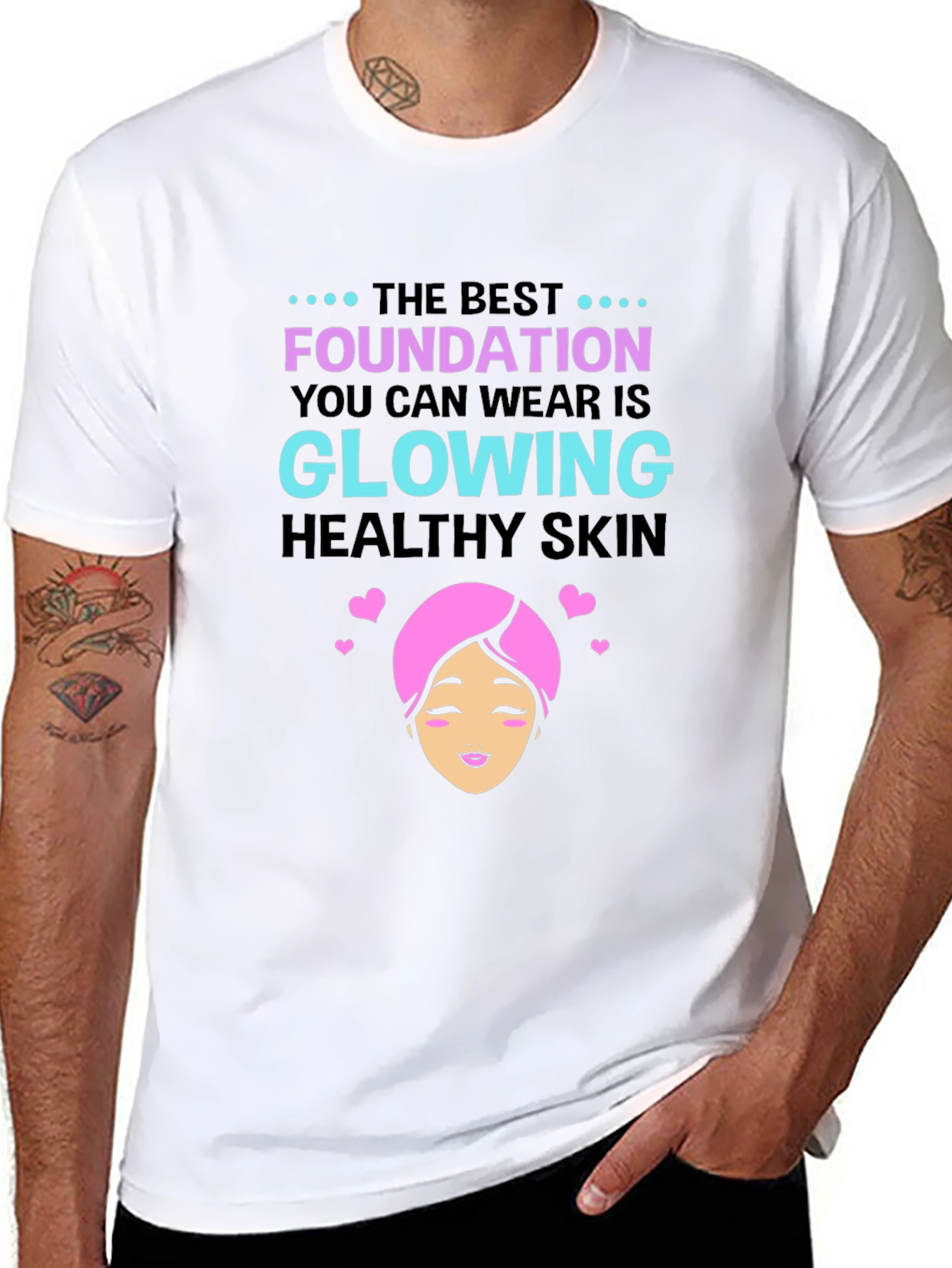 Black Glowing Skin T-Shirt - Beauty & Wellness view 8