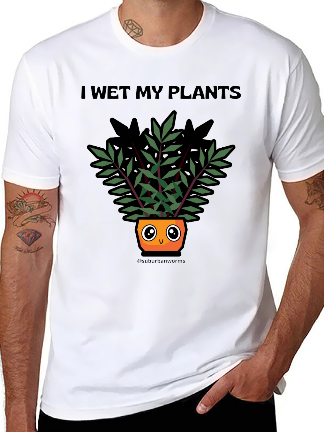 Black I Wet My Plants T-Shirt Funny Plant Lover Tee view 8