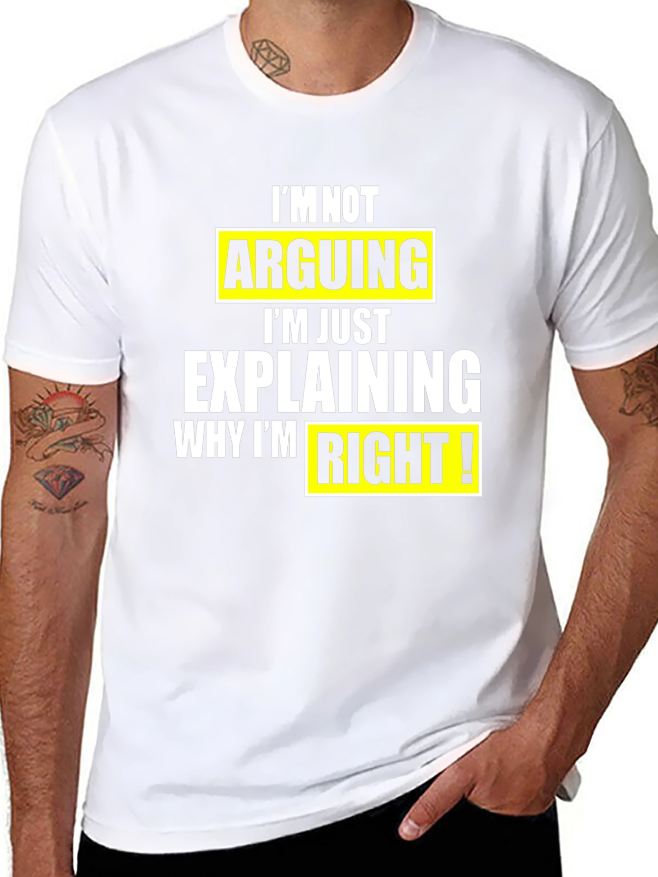 Black Funny Sarcastic T-Shirt: I'm Not Arguing view 8