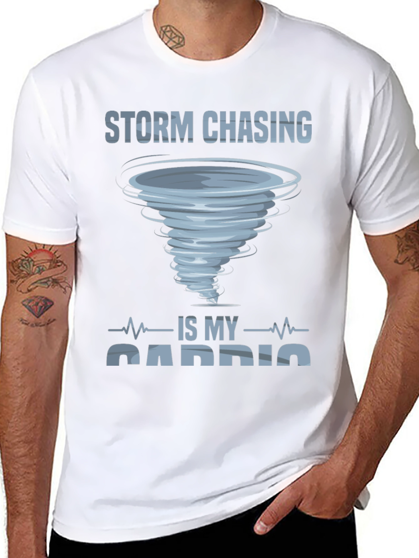 Black Storm Chasing Cardio Graphic T-Shirt view 8