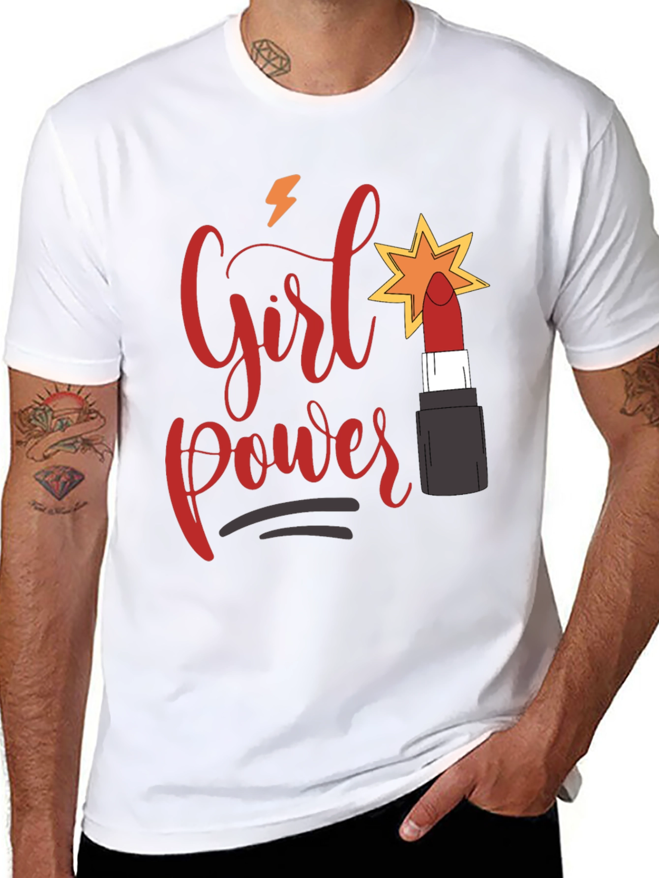 Black Girl Power Lipstick Graphic Tee view 8