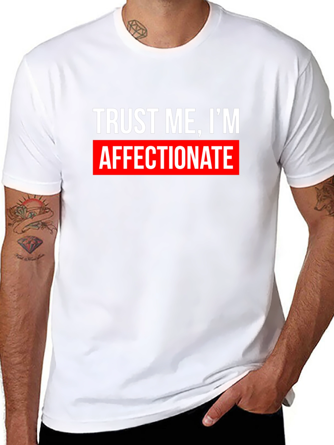 Black Trust Me, I'm Affectionate T-Shirt - Funny Graphic Tee view 8