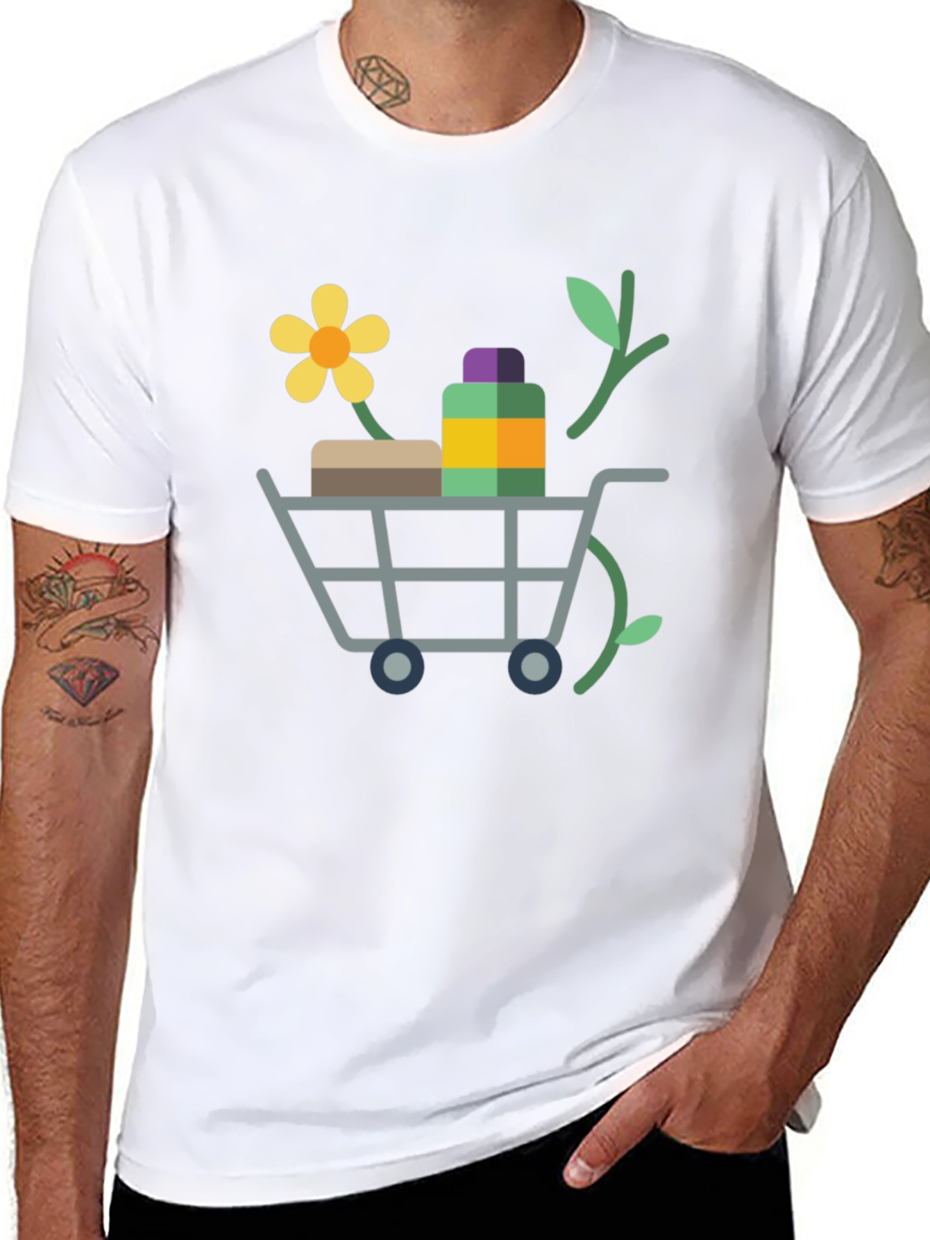 Eco-Friendly Shopping Cart Graphic Tee - 8