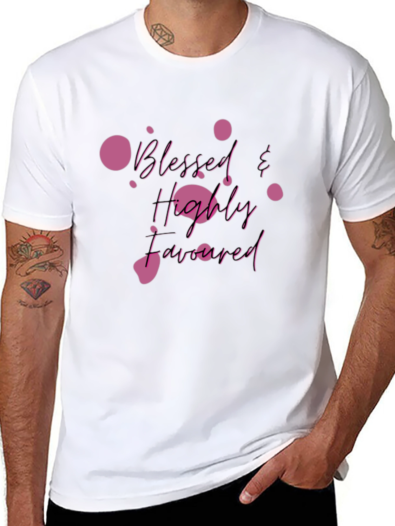 Black Blessed & Highly Favored Black T-Shirt view 8