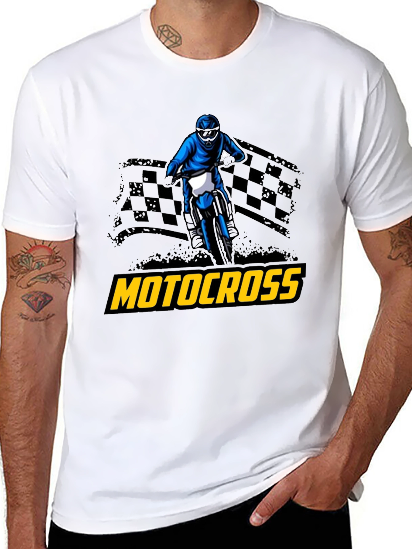 Black Motocross Rider Graphic T-Shirt - Black view 8