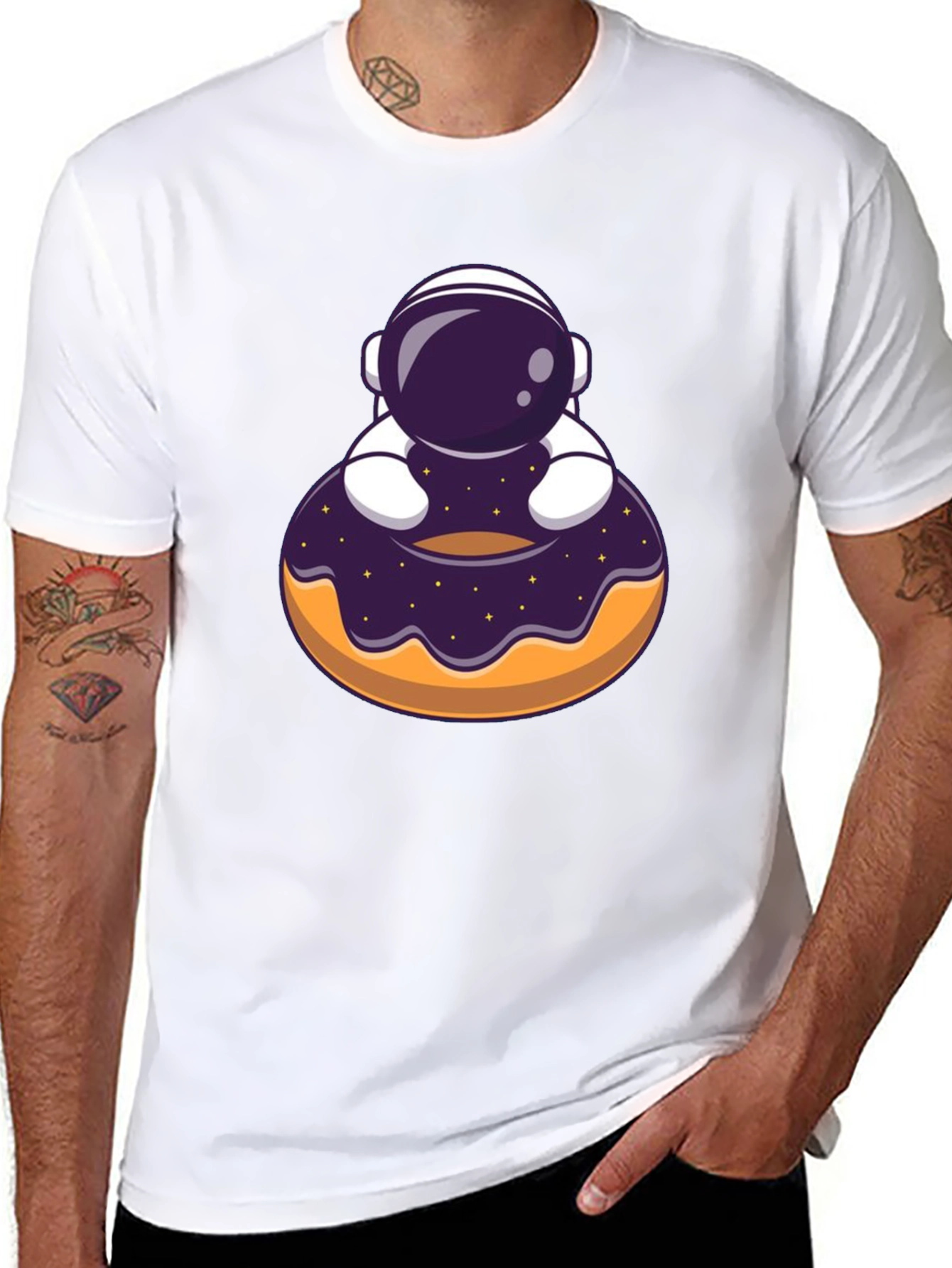 Black Astronaut Donut T-Shirt - Space Lover Tee view 8