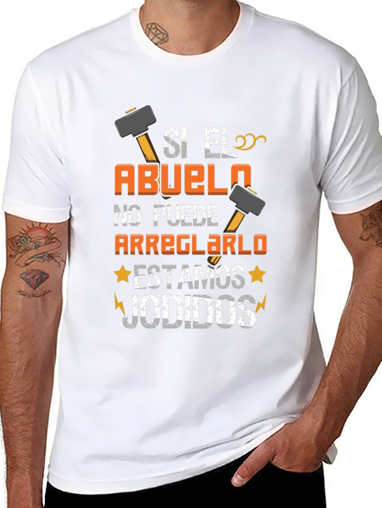 Black Si El Abuelo T-Shirt: Funny Grandpa Fix-It Tee view 8