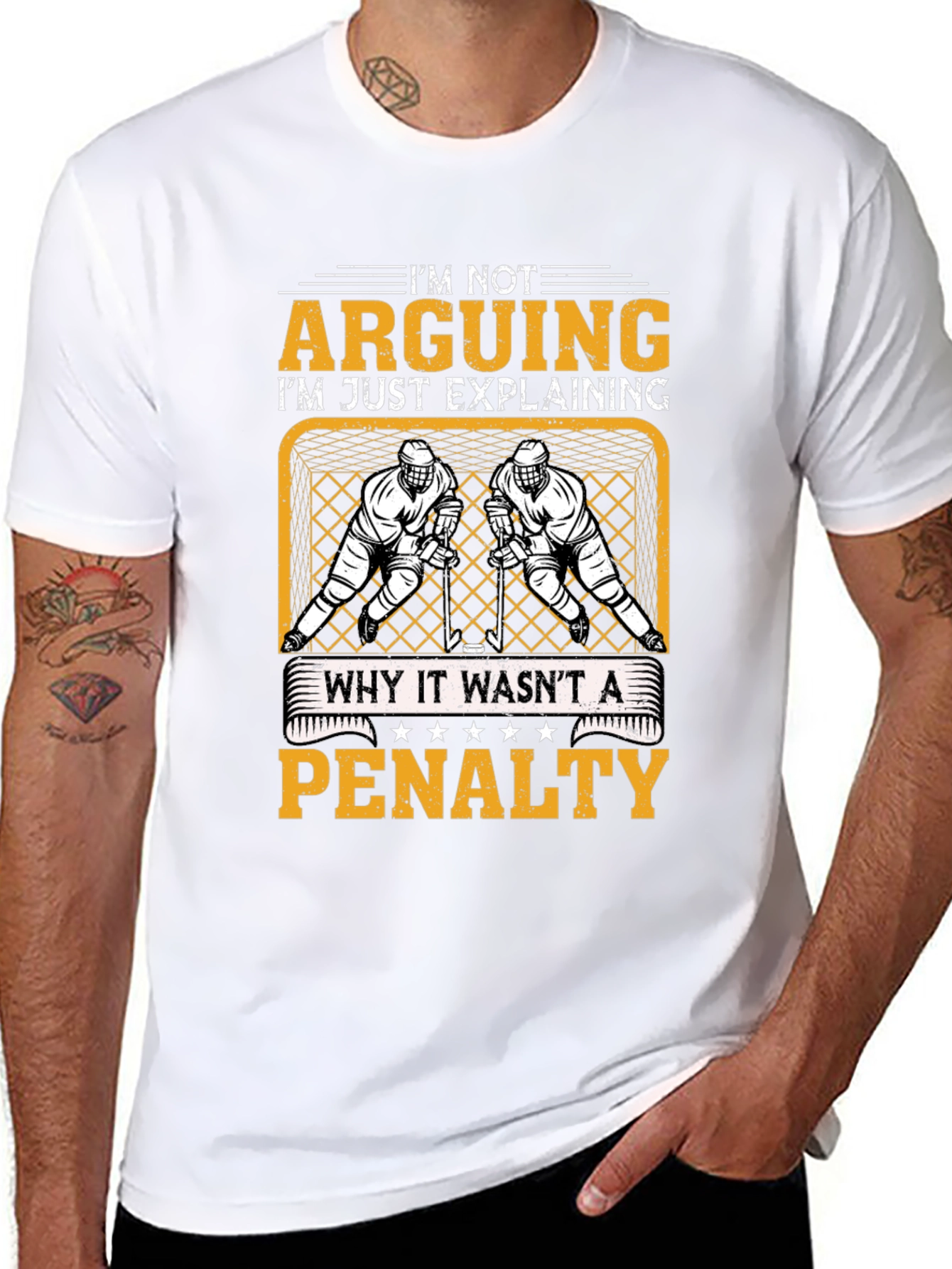 Black Hockey Penalty Argument T-Shirt view 8