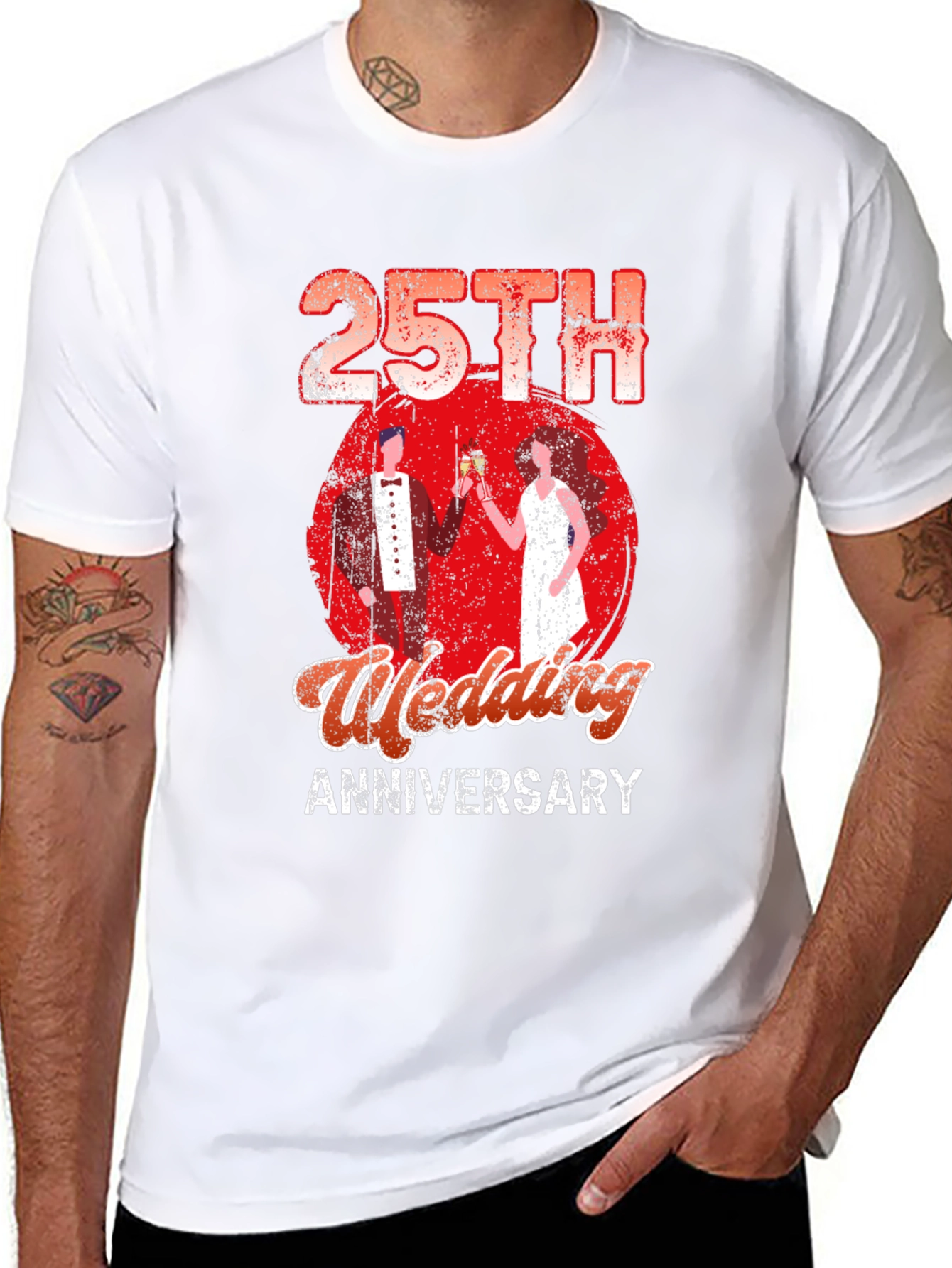 25th Wedding Anniversary Graphic T-Shirt - 8