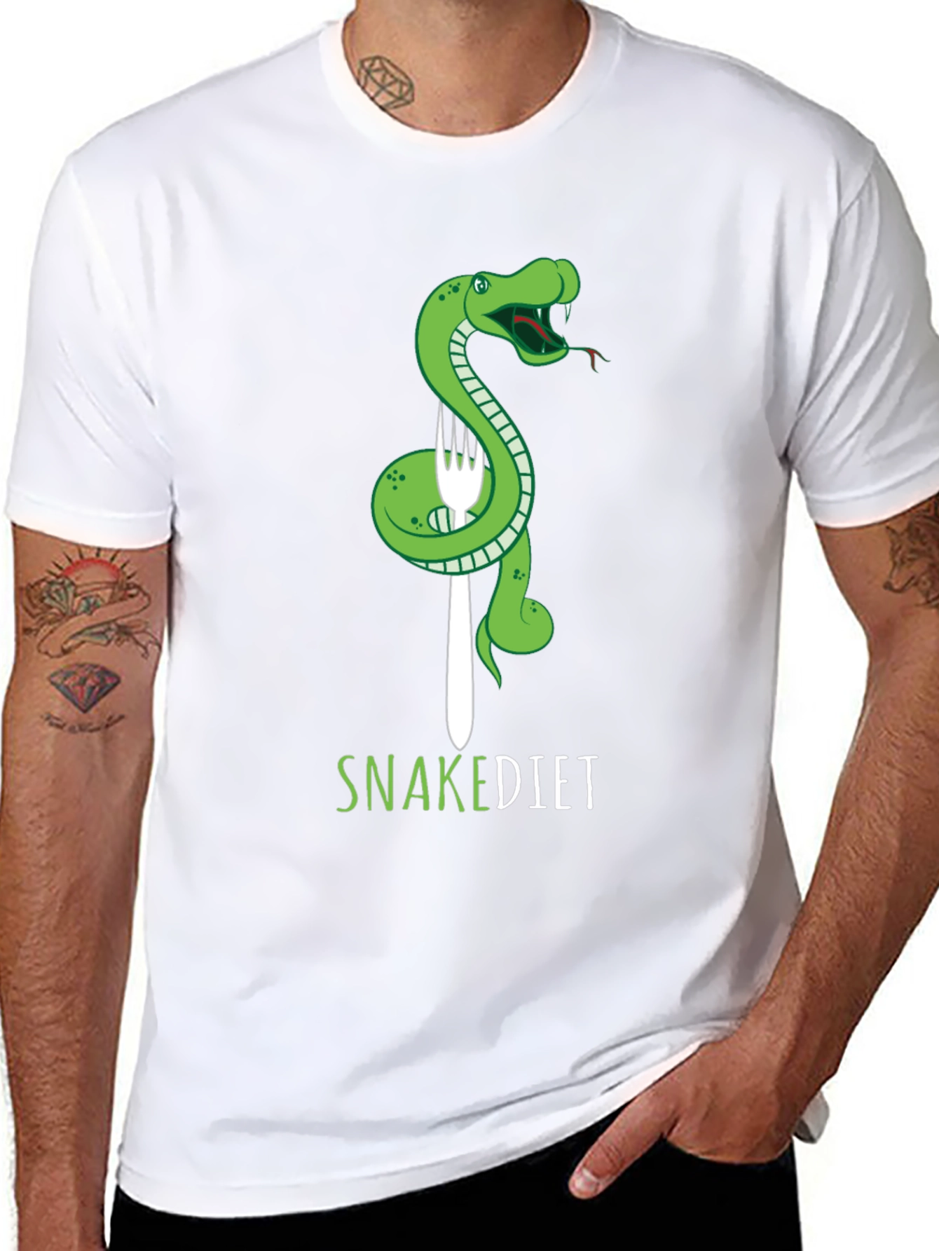 Black Snake Diet T-Shirt - Funny Graphic Tee view 8