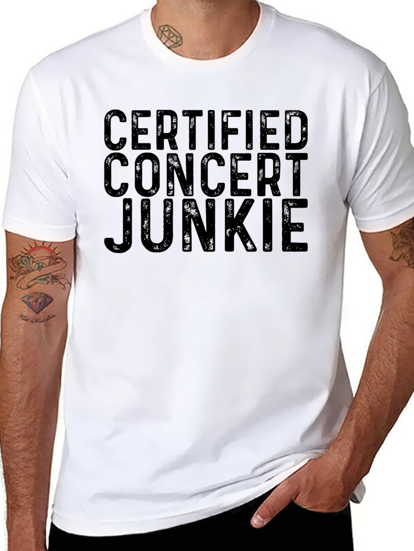 Black Certified Concert Junkie Black Graphic Tee view 8