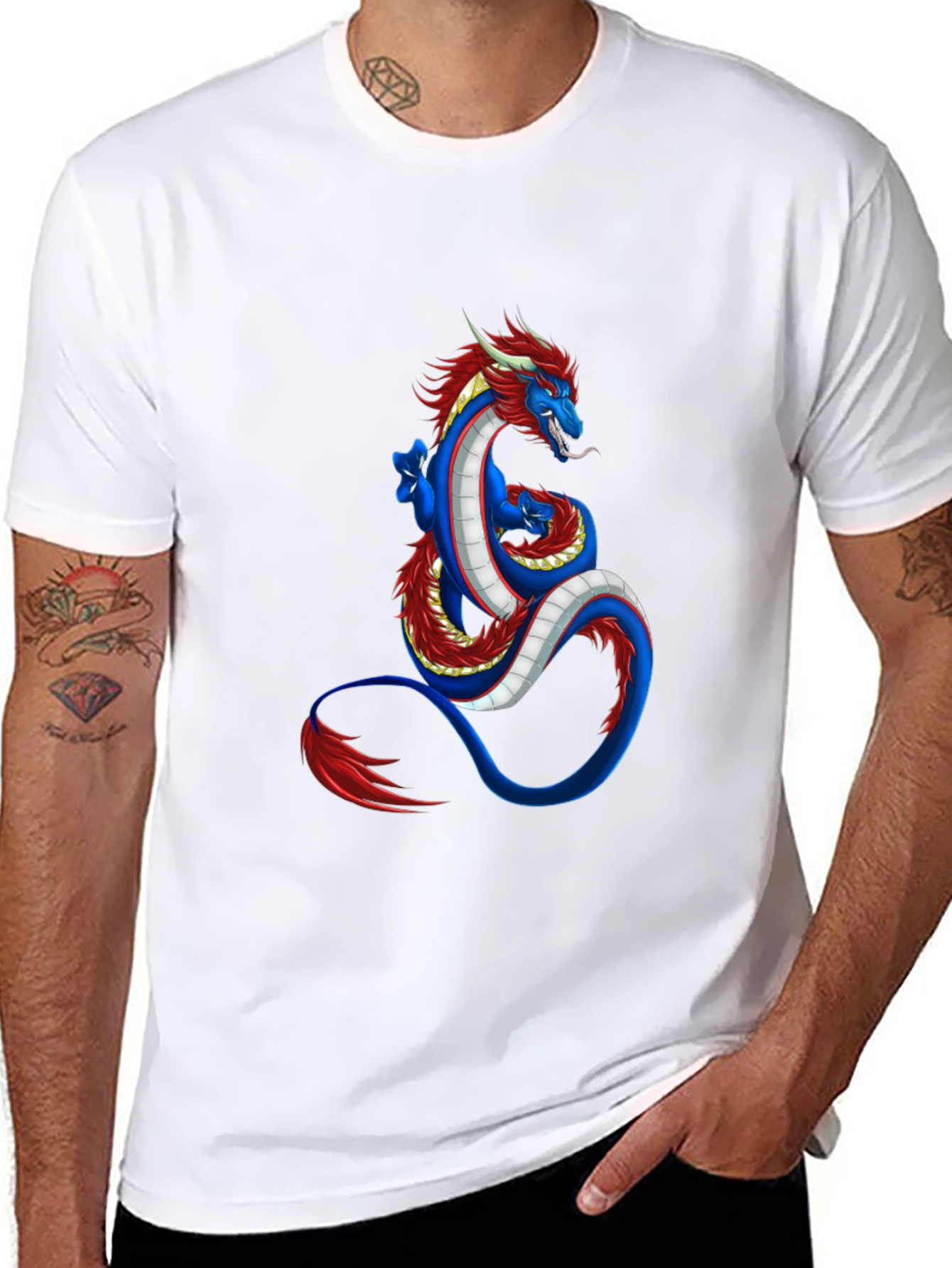 Black Dragon Graphic Tee - Black Cotton Blend view 8