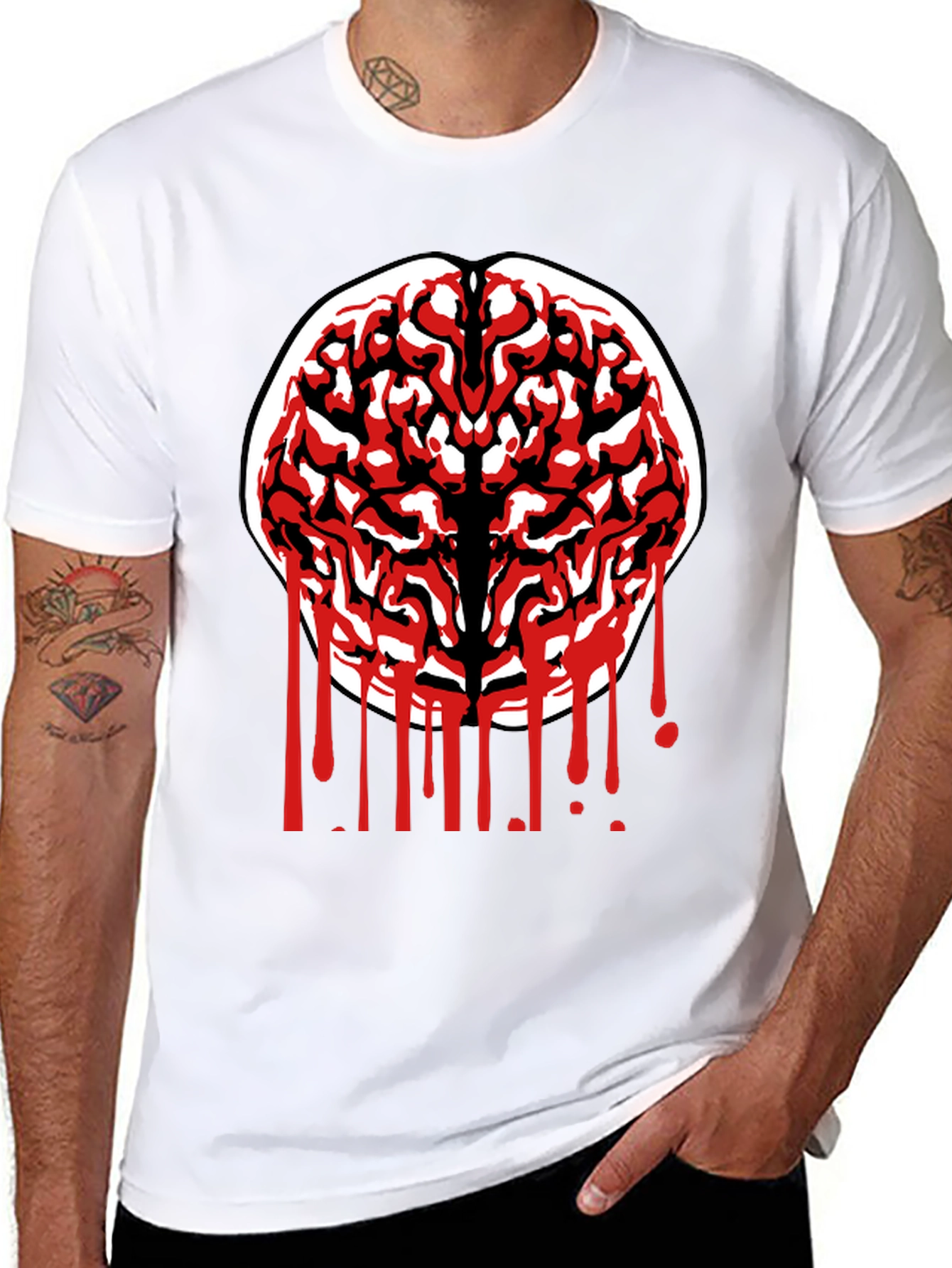 Black Brain Graphic Tee - Black Cotton Blend view 8