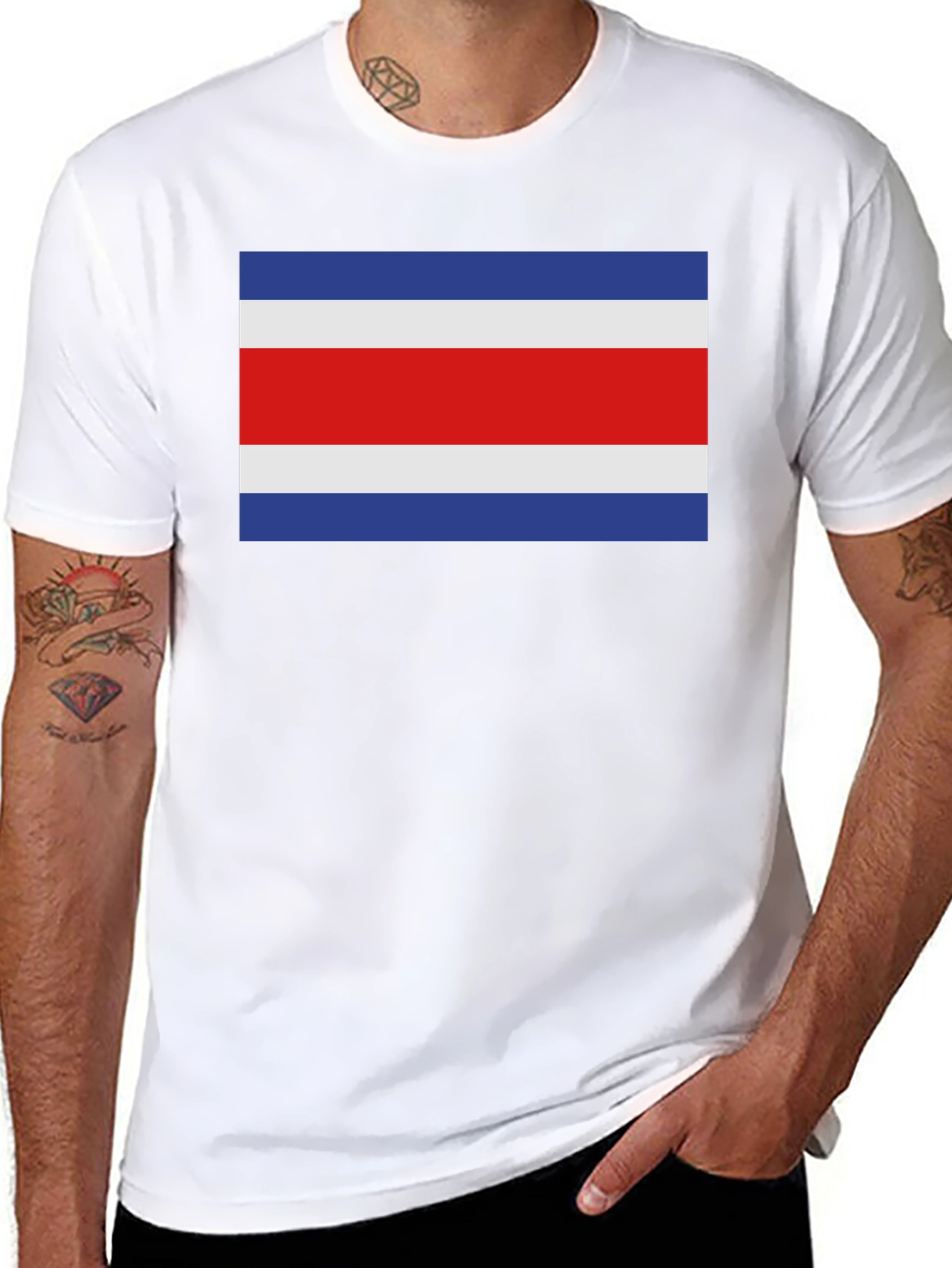 Black Costa Rica Flag T-Shirt - Show Your Pride! view 8