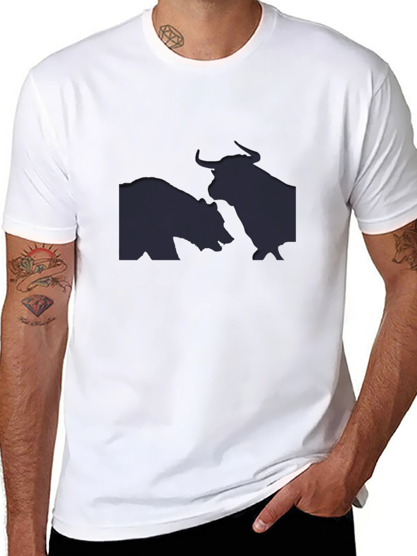 Black Bull vs Bear Graphic Tee - Black view 8