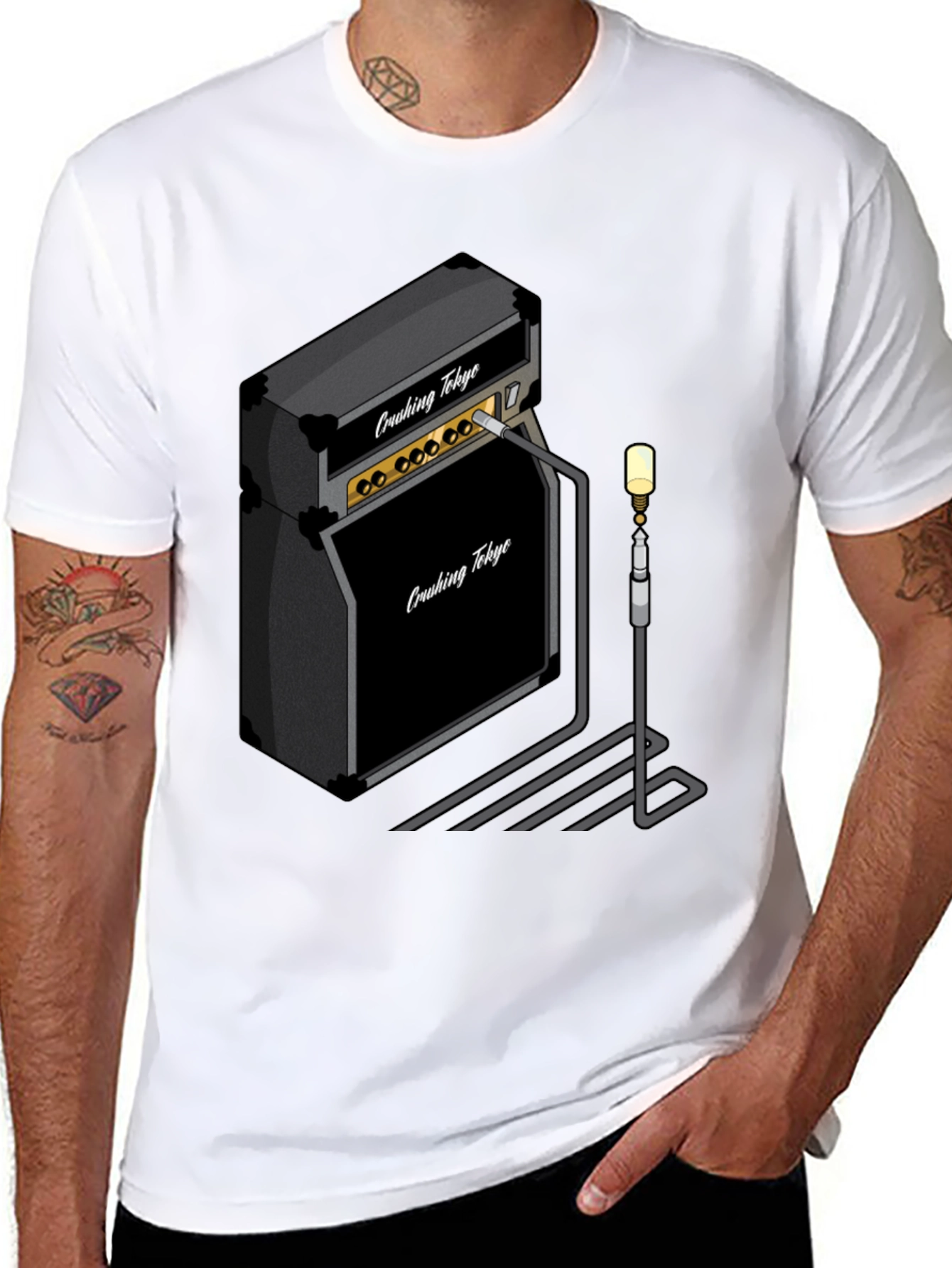 Black Crushing Tokyo Amp T-Shirt - Black Graphic Tee view 8