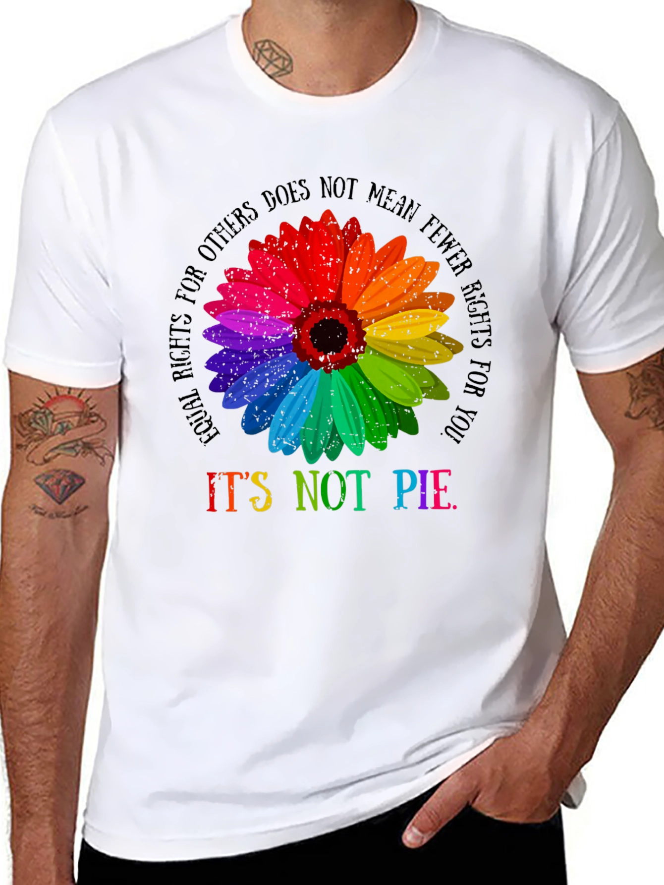 Black LGBTQ+ Rights Equality Sunflower Graphic Tee view 8