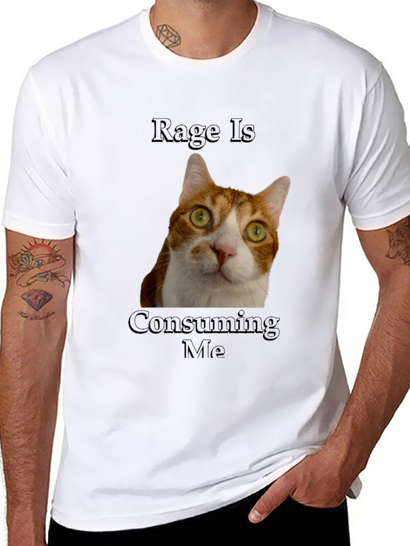 Black Rage Is Consuming Me Cat T-Shirt - Funny Graphic Tee view 8