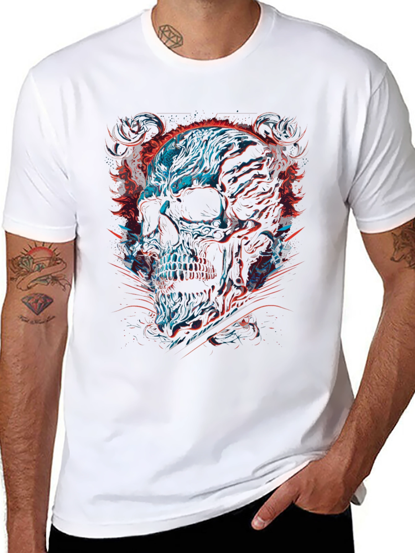 Black Skull Graphic Tee - Bold & Edgy Style view 8