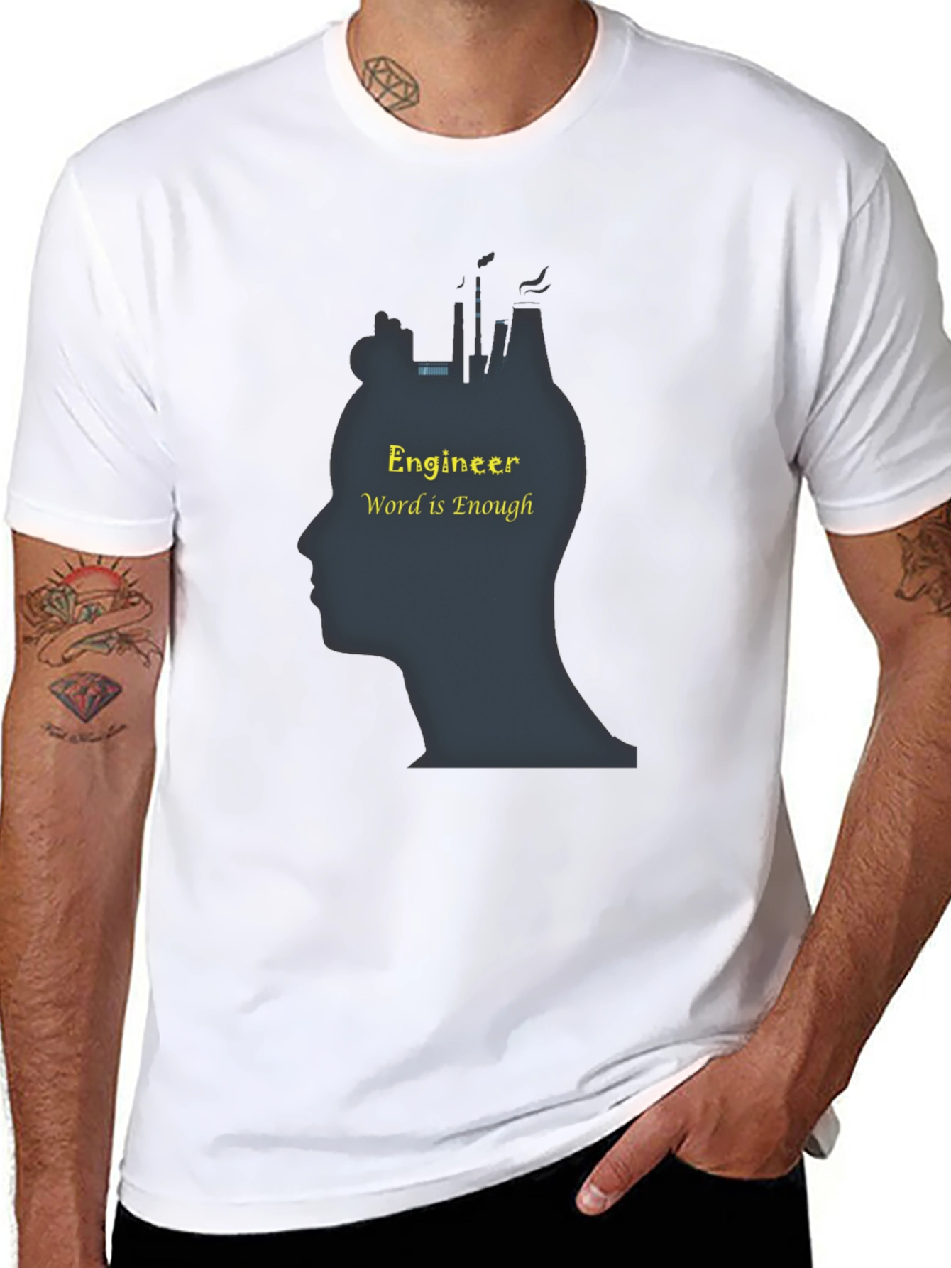 Black Engineer Word is Enough T-Shirt - Soft Cotton view 8