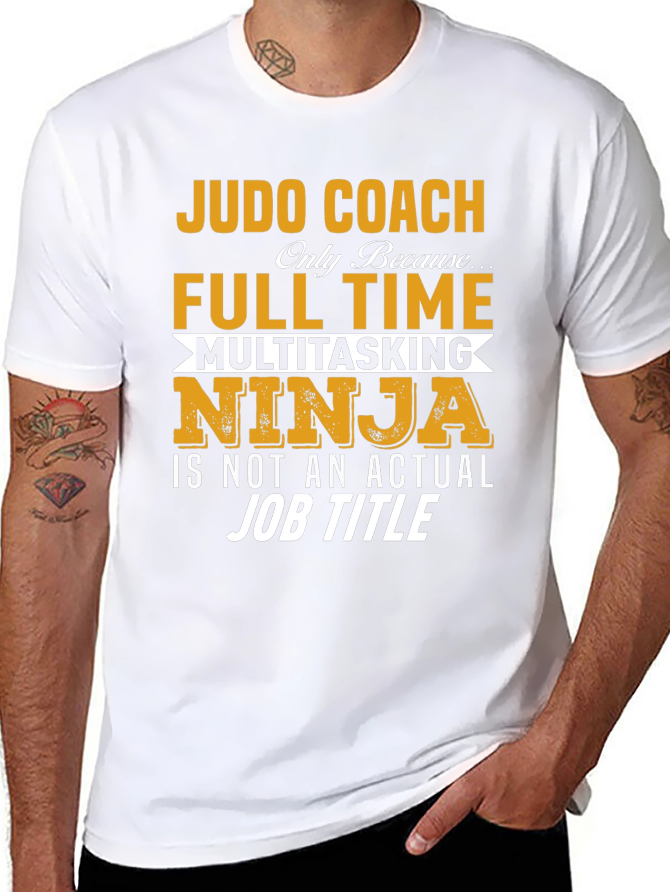 Black Judo Coach Full Time Multitasking Ninja T-Shirt view 8