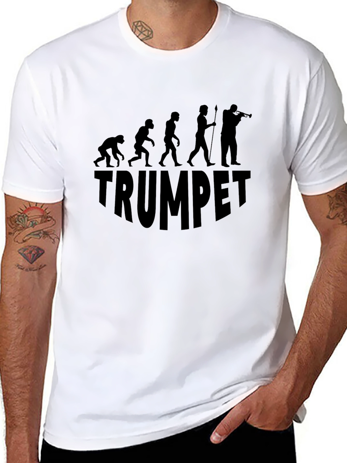 Black Trumpet Evolution Graphic Tee - Black view 8