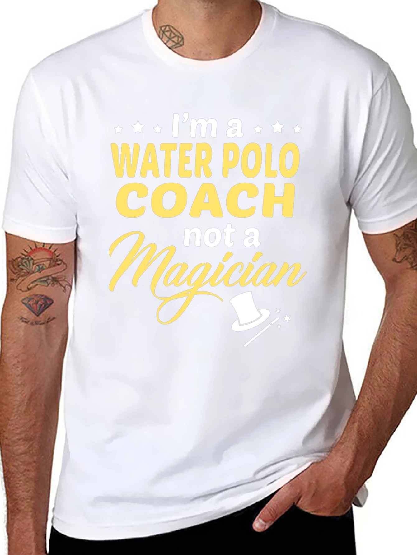 Black Water Polo Coach T-Shirt - Not a Magician Tee view 8