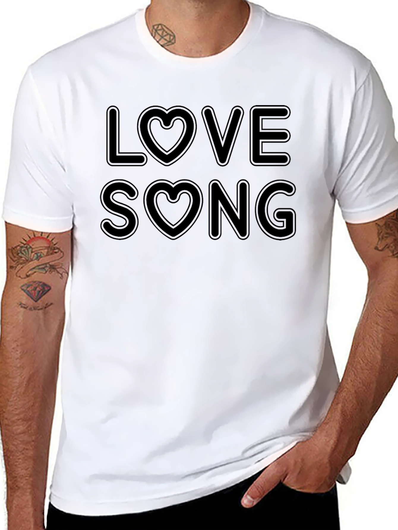 Black Love Song Graphic Print Black T-Shirt view 8