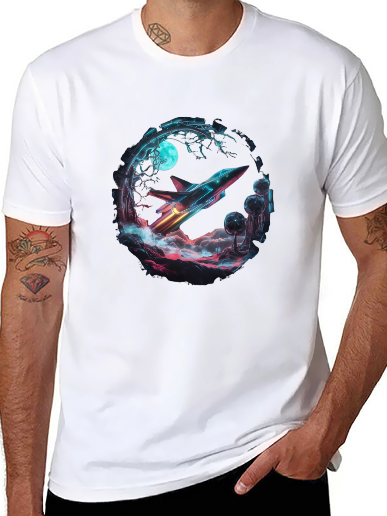 Black Retro Rocket T-Shirt - Black view 8