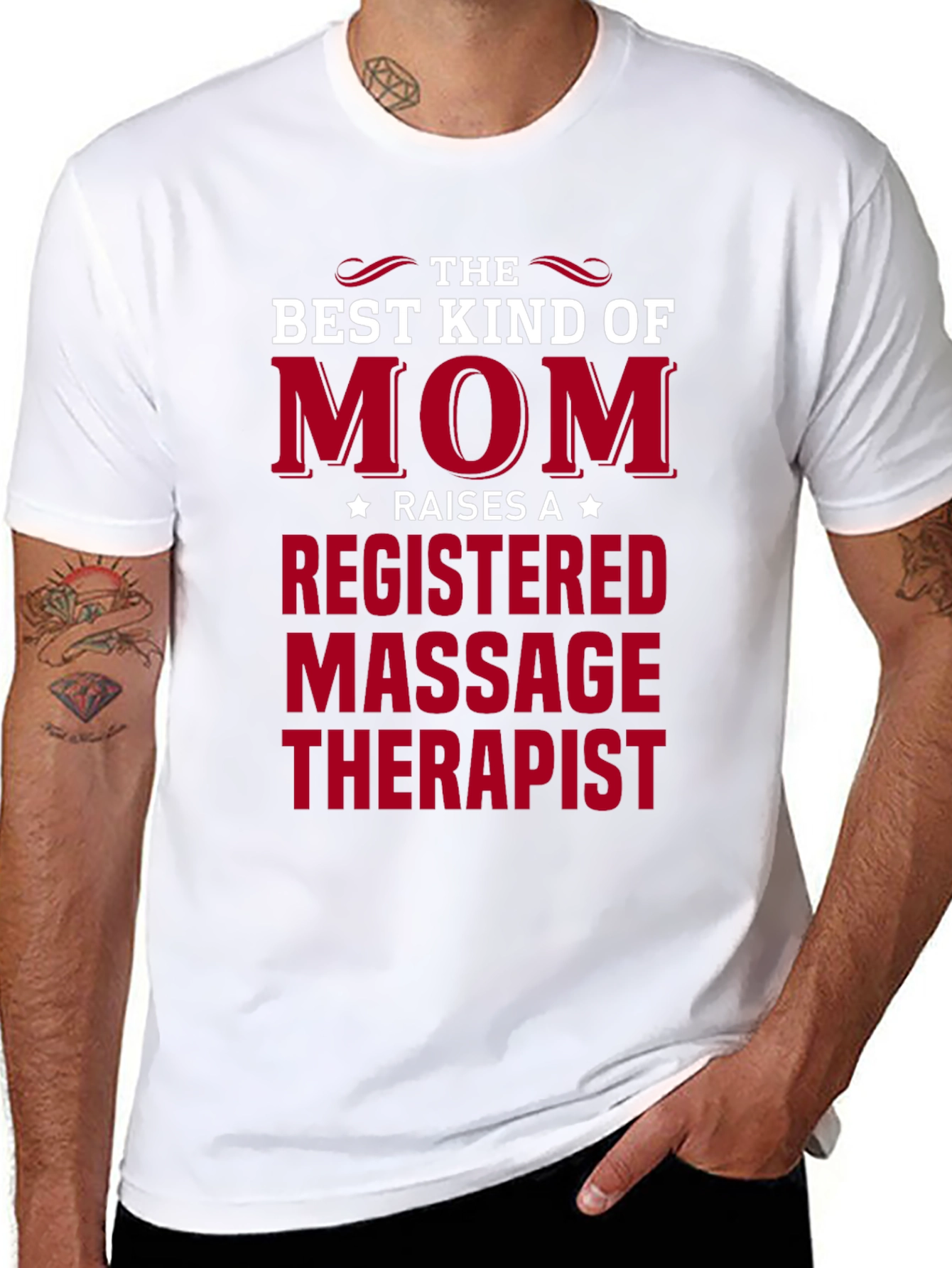 Black Mom Raises Massage Therapist T-Shirt view 8