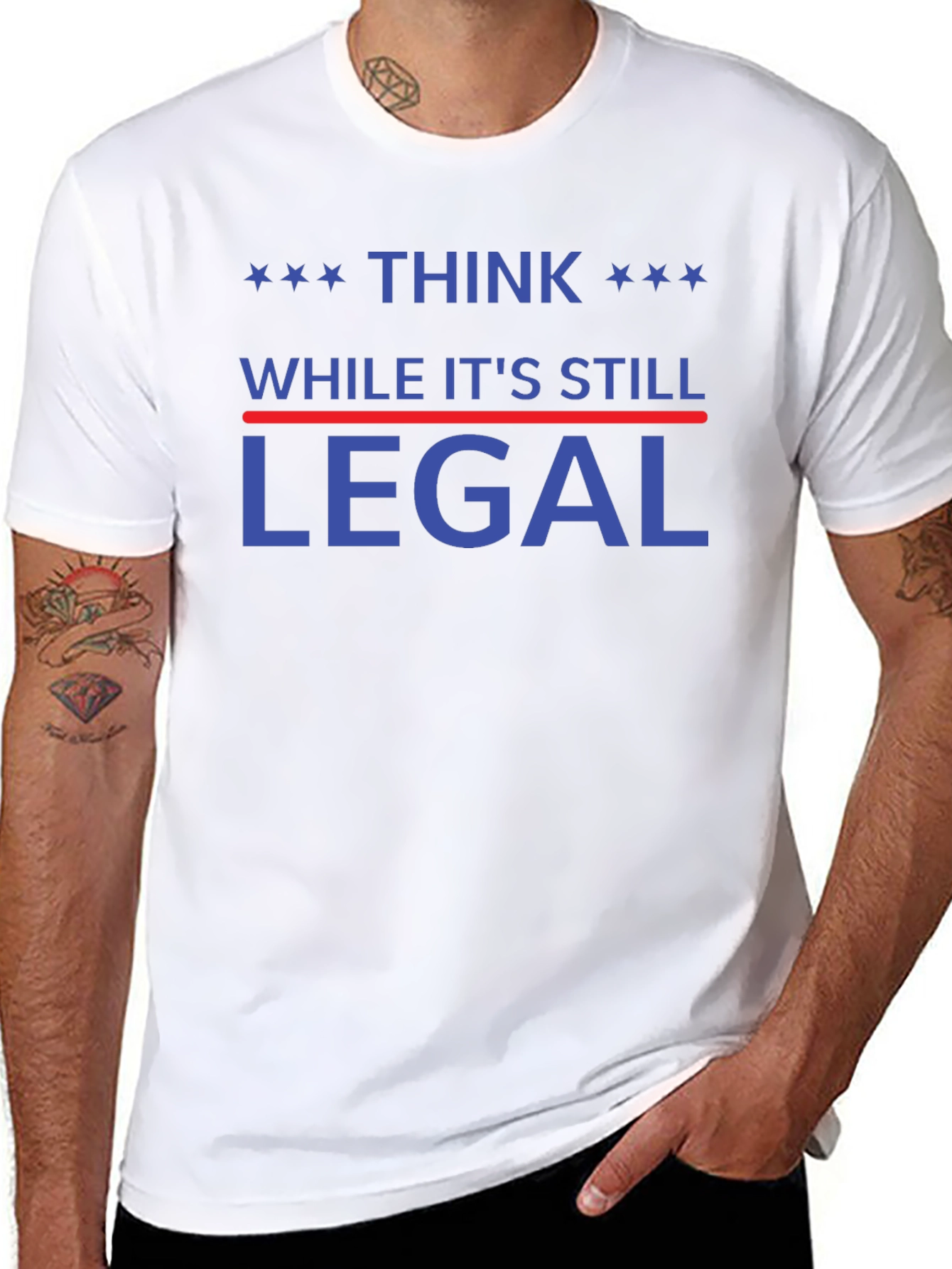 Black Think While It's Still Legal T-Shirt view 8