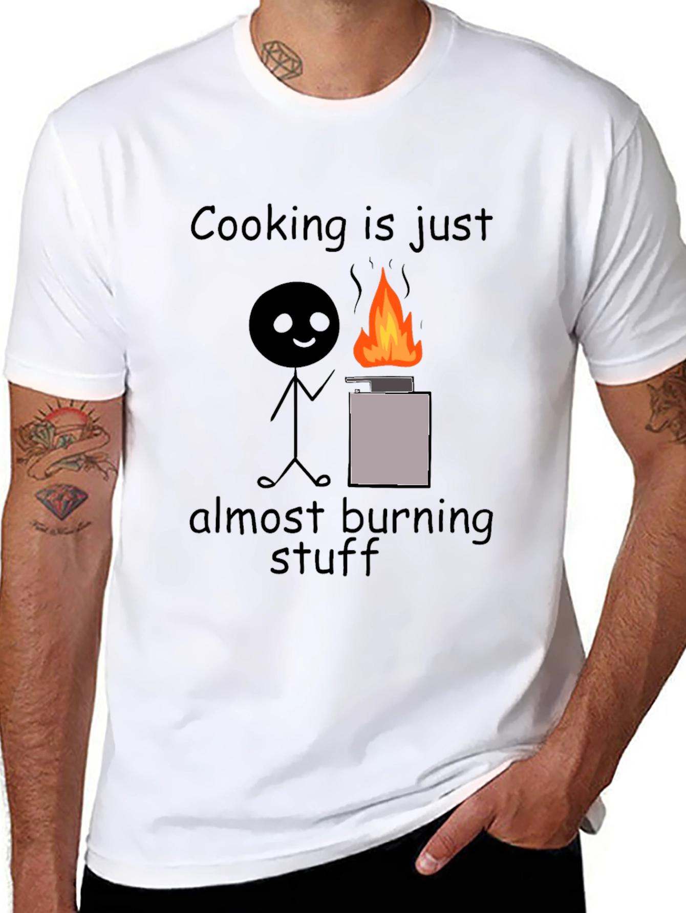Black Cooking is Just Almost Burning Stuff T-Shirt view 8