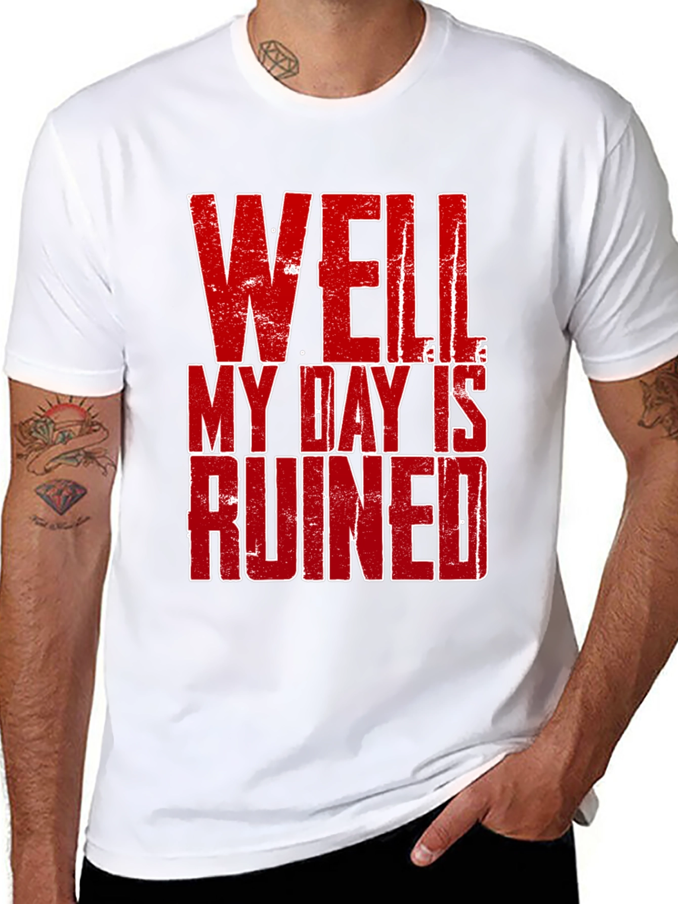 Black Well My Day Is Ruined Graphic T-Shirt view 8