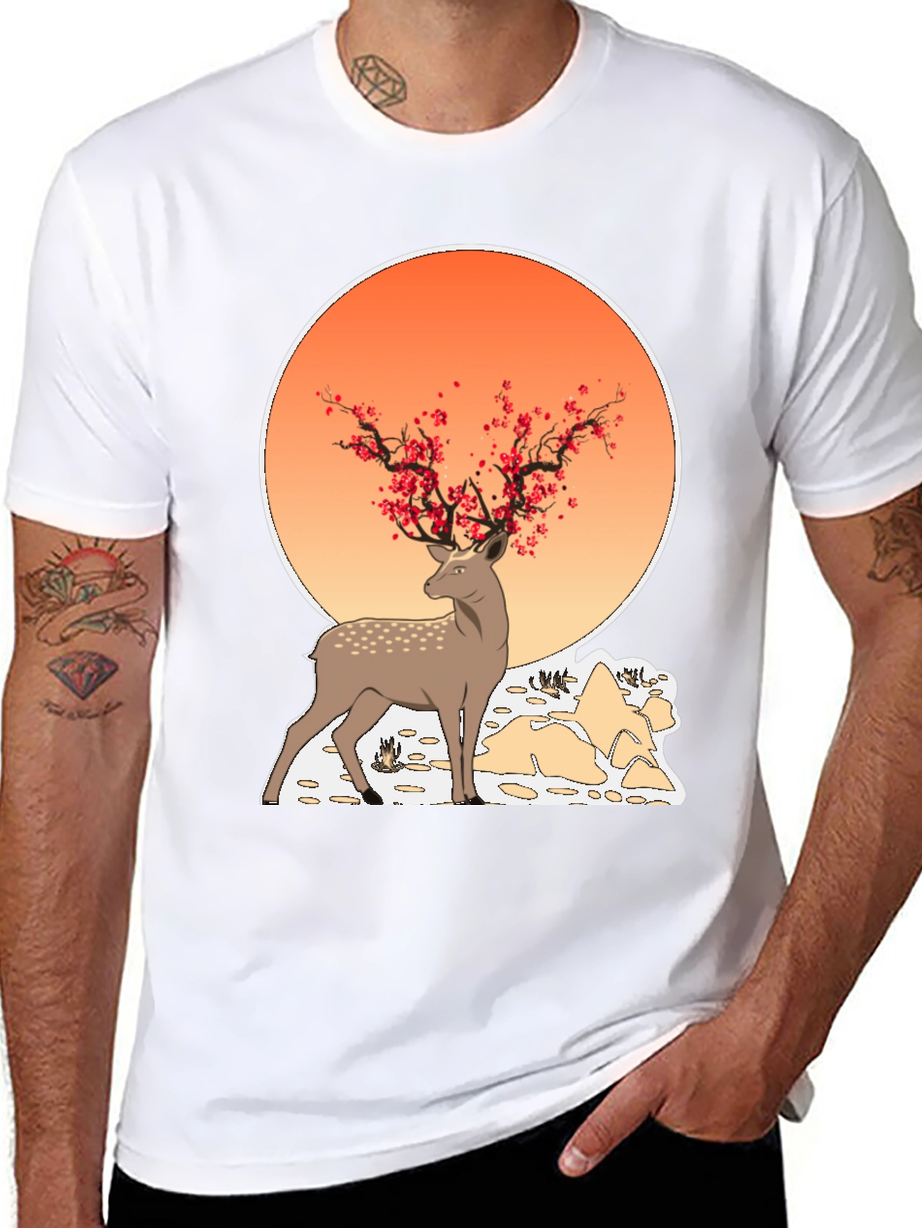 Black Deer Cherry Blossom Graphic Tee view 8