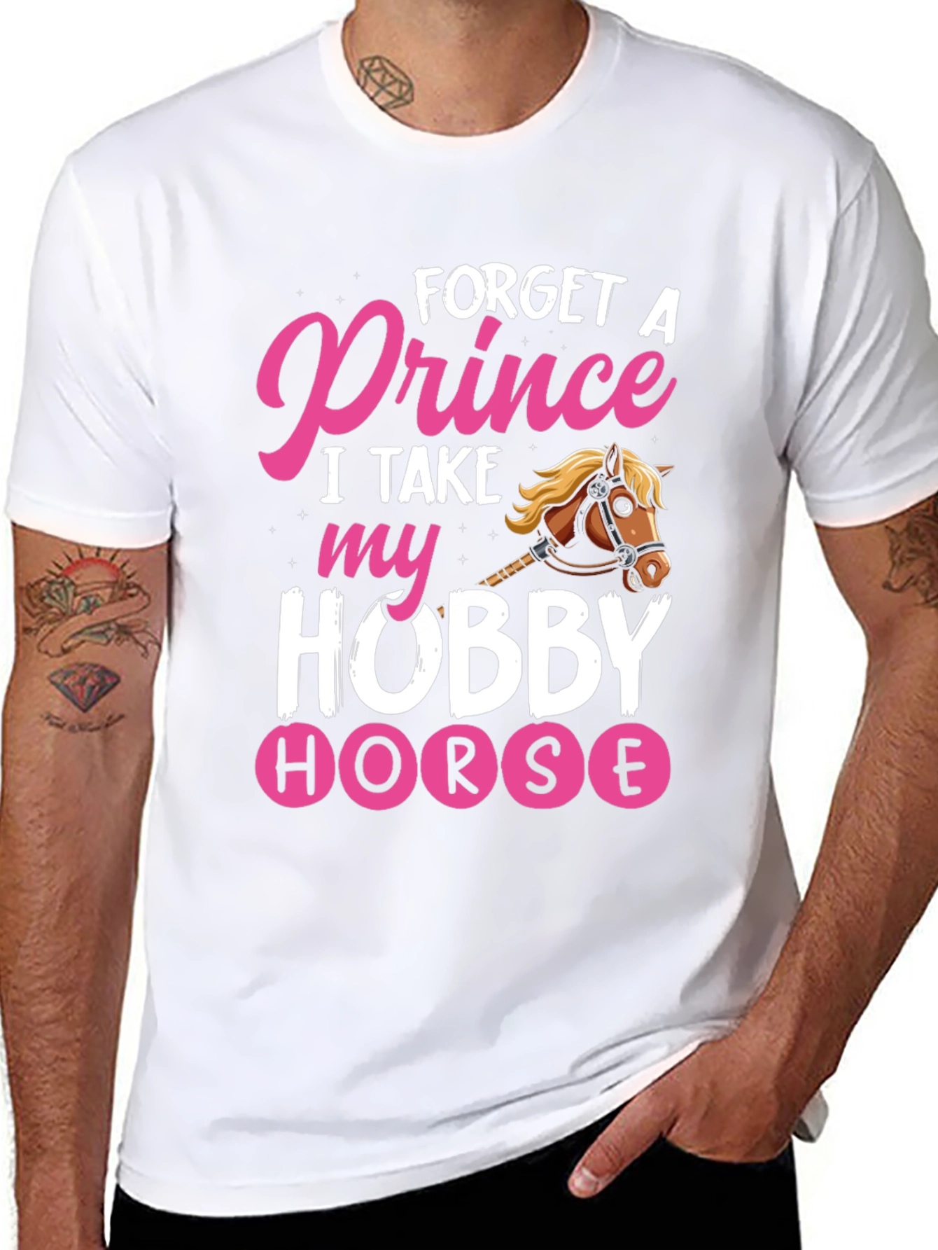 Black Forget Prince Hobby Horse Graphic Tee view 8
