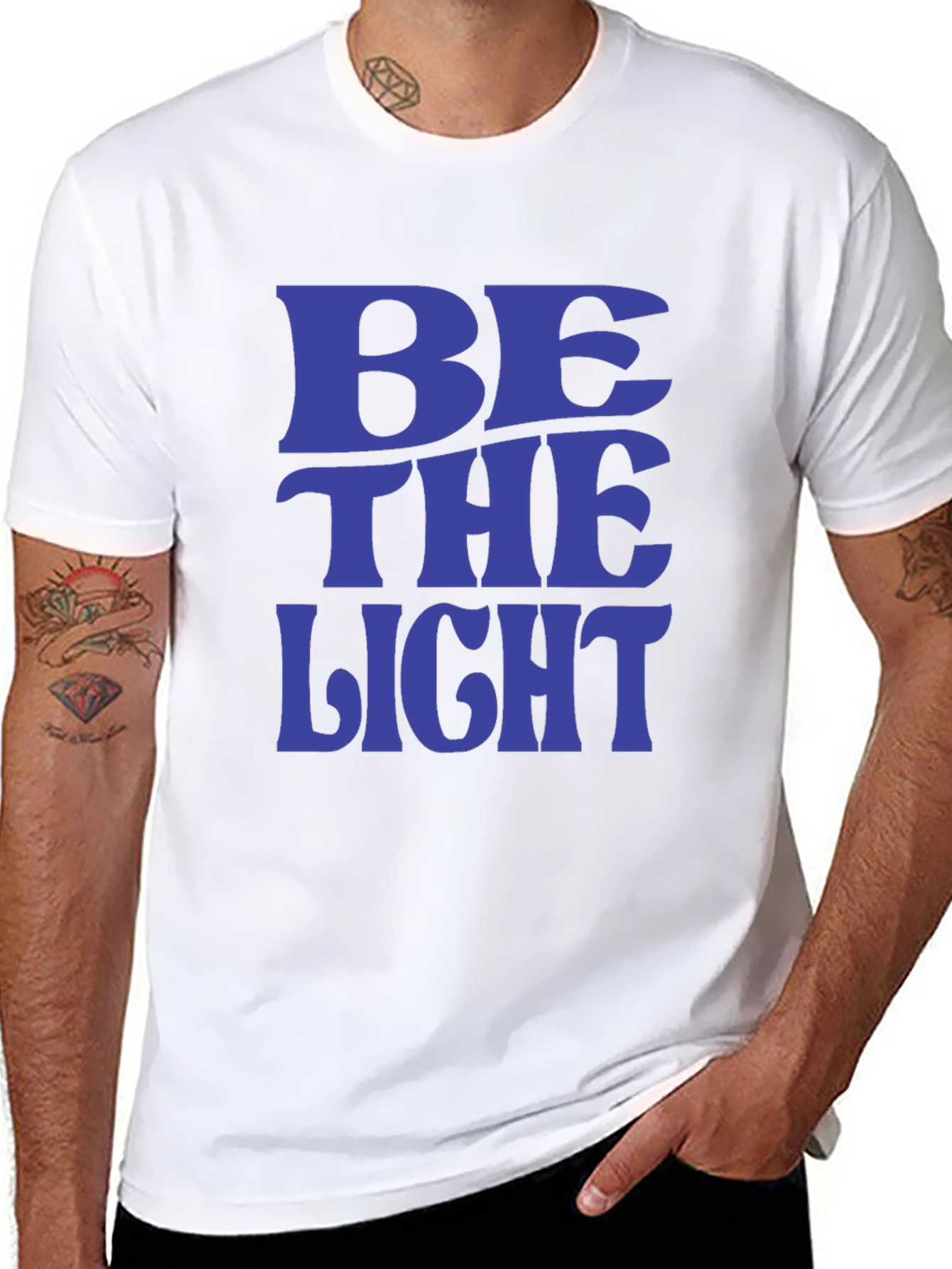 Black Be The Light T-Shirt - Positive Message Tee view 8