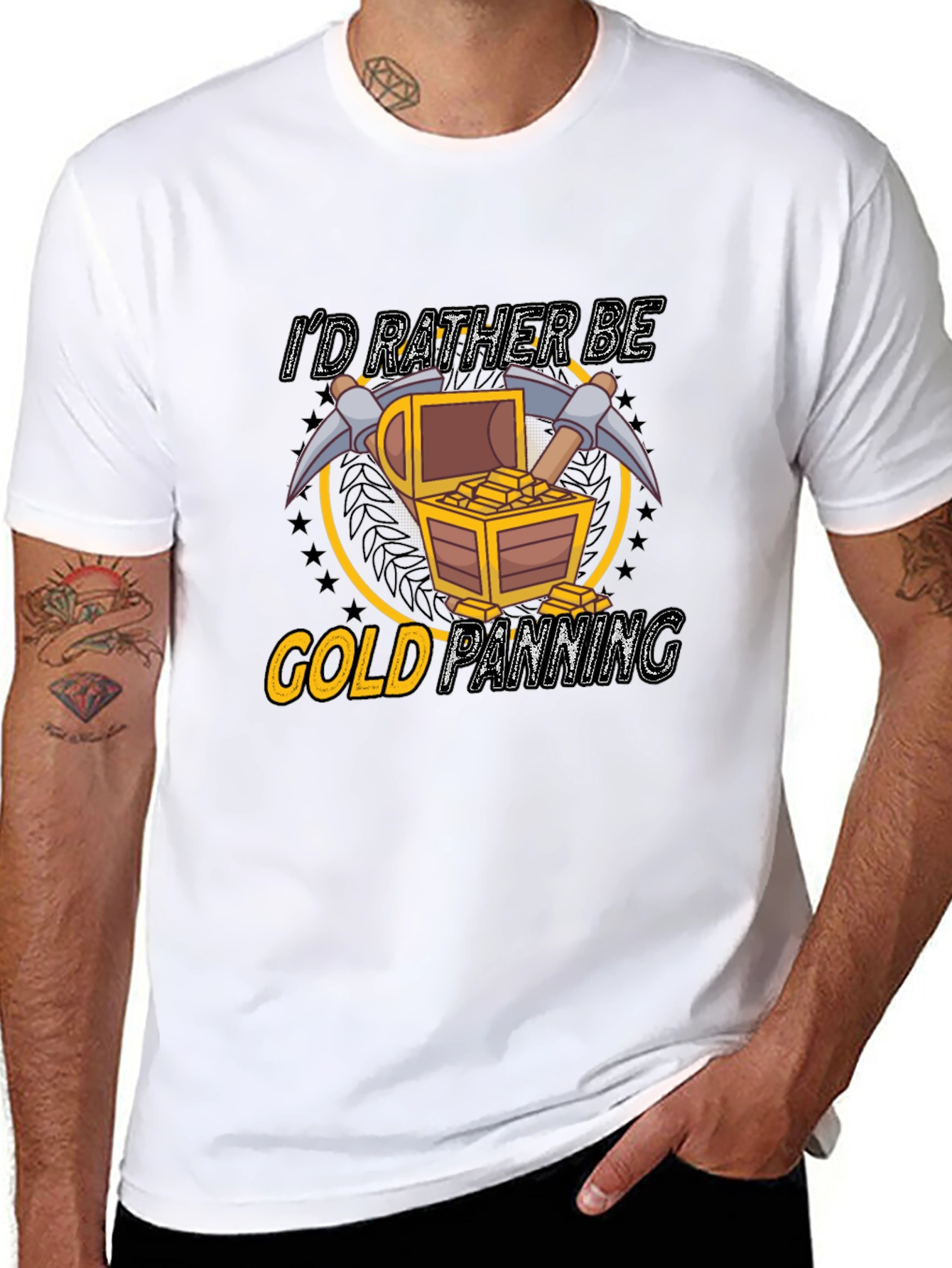 Black Gold Panning Graphic Tee view 8