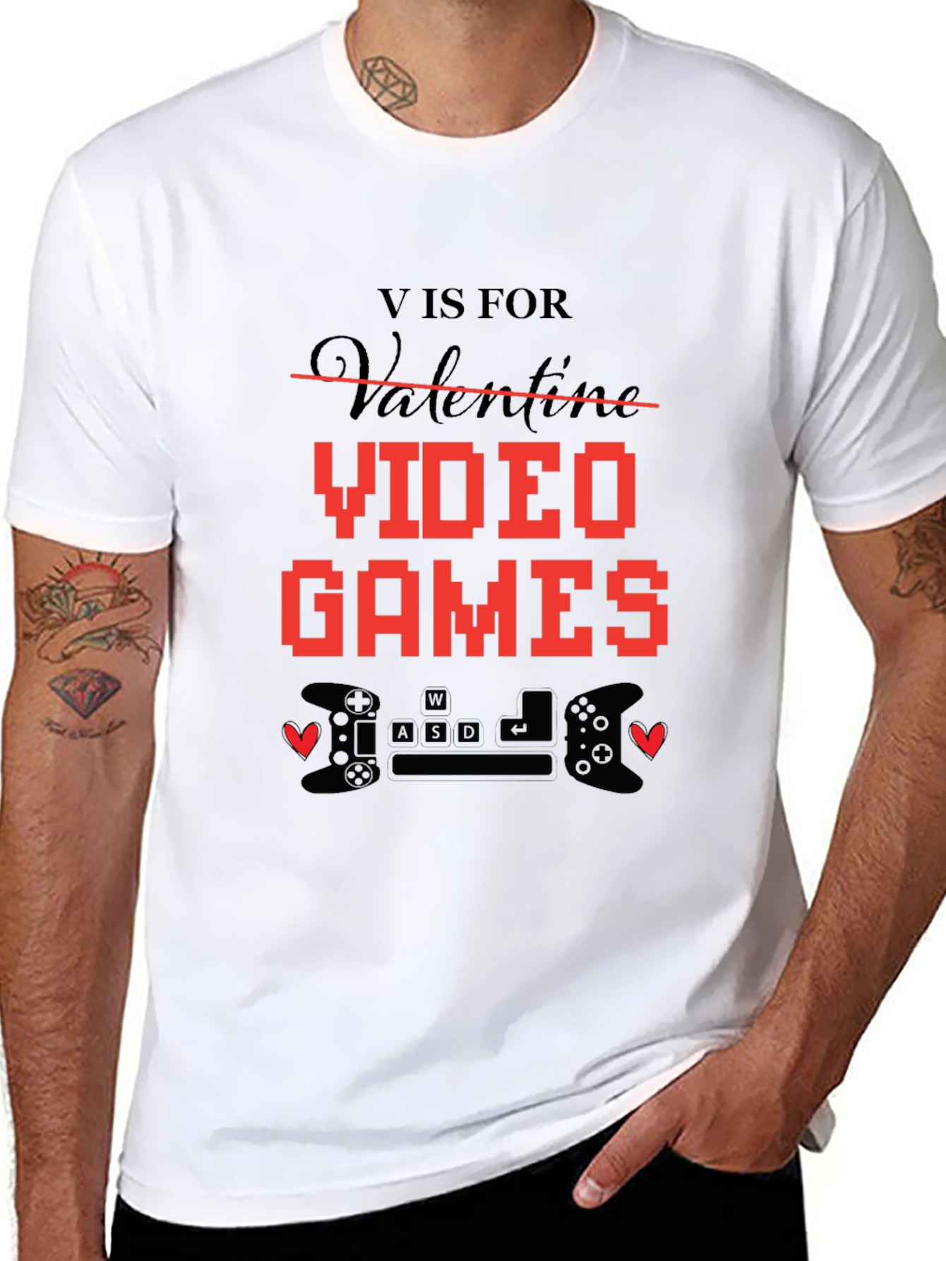 Black V is for Video Games T-Shirt view 8