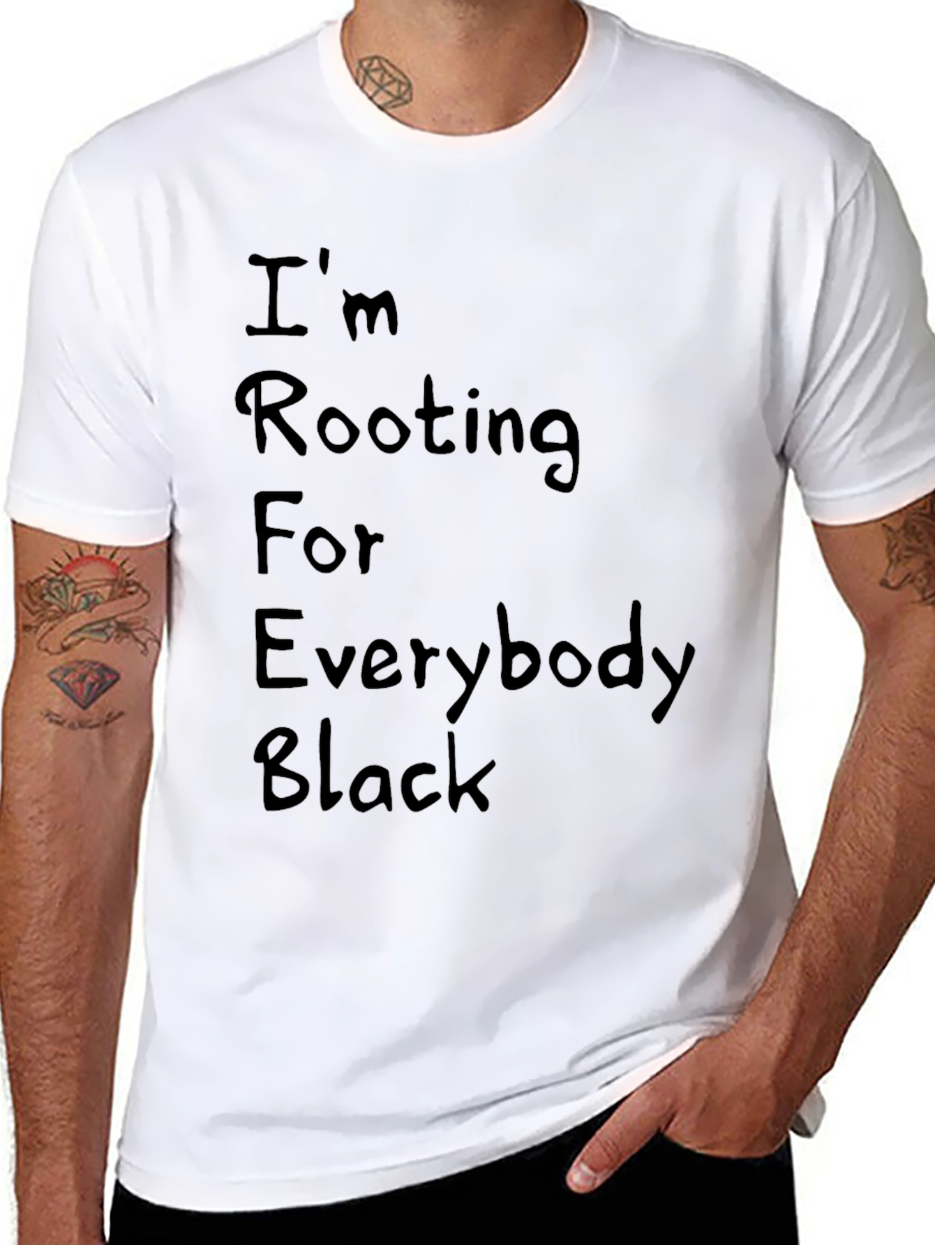 Rooting for Everybody Black T-Shirt - 8