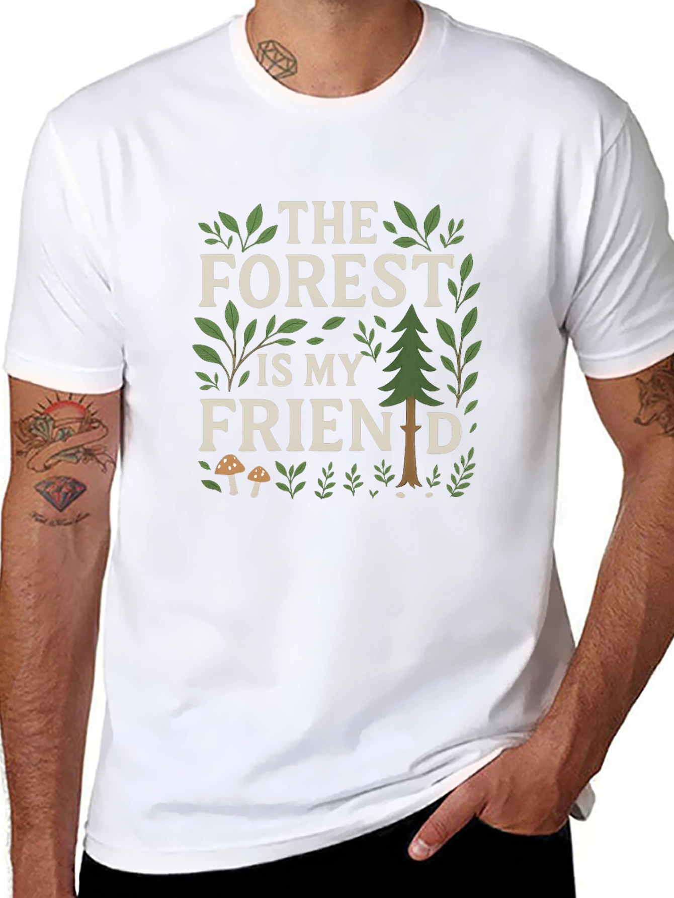 Black Forest Friend Graphic Tee - Nature Lover's Shirt view 8