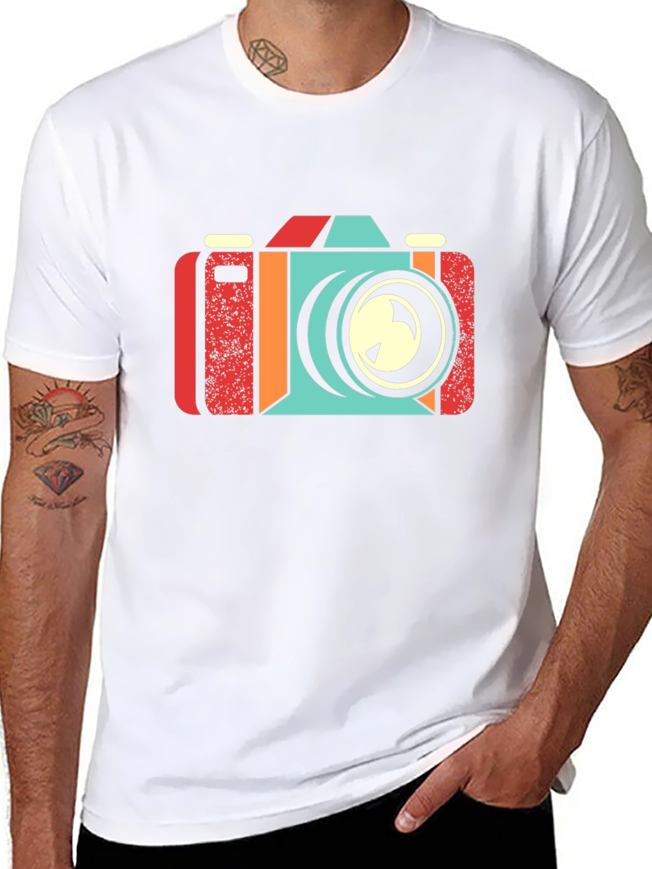 Black Retro Camera Graphic T-Shirt - Black view 8