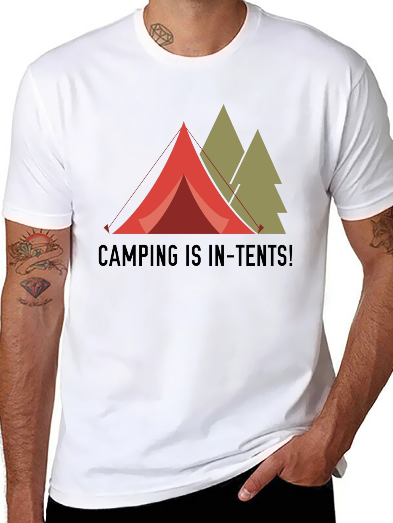 Black Camping is In-Tents! Graphic T-Shirt view 8