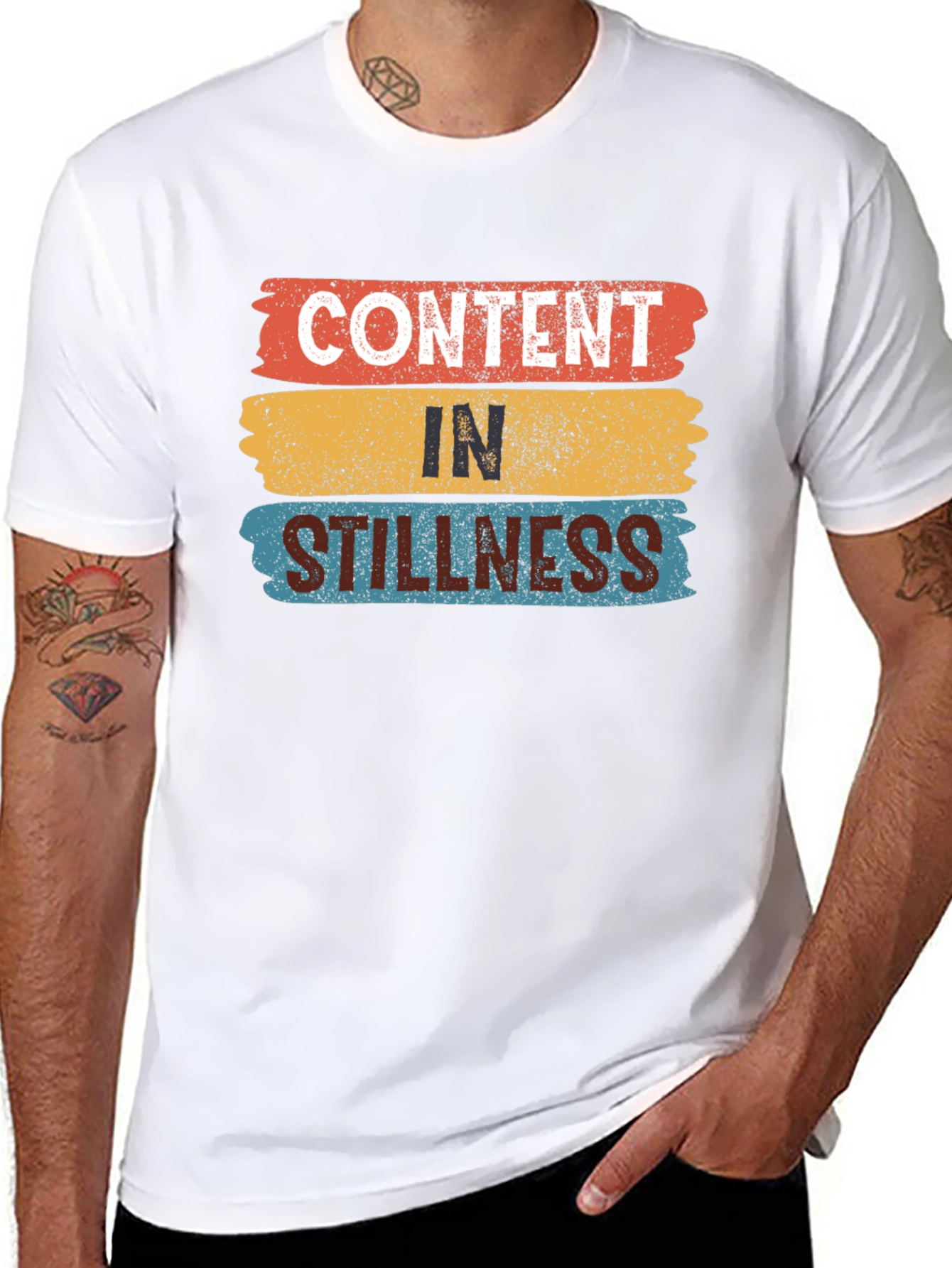 Black Content in Stillness T-Shirt, Relaxed Fit view 8